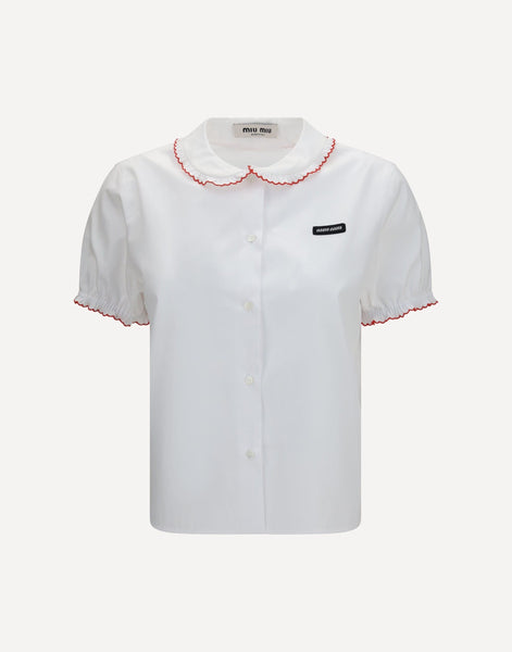 Miu Miu Embroidered Poplin Shirt | Sendegaro JP