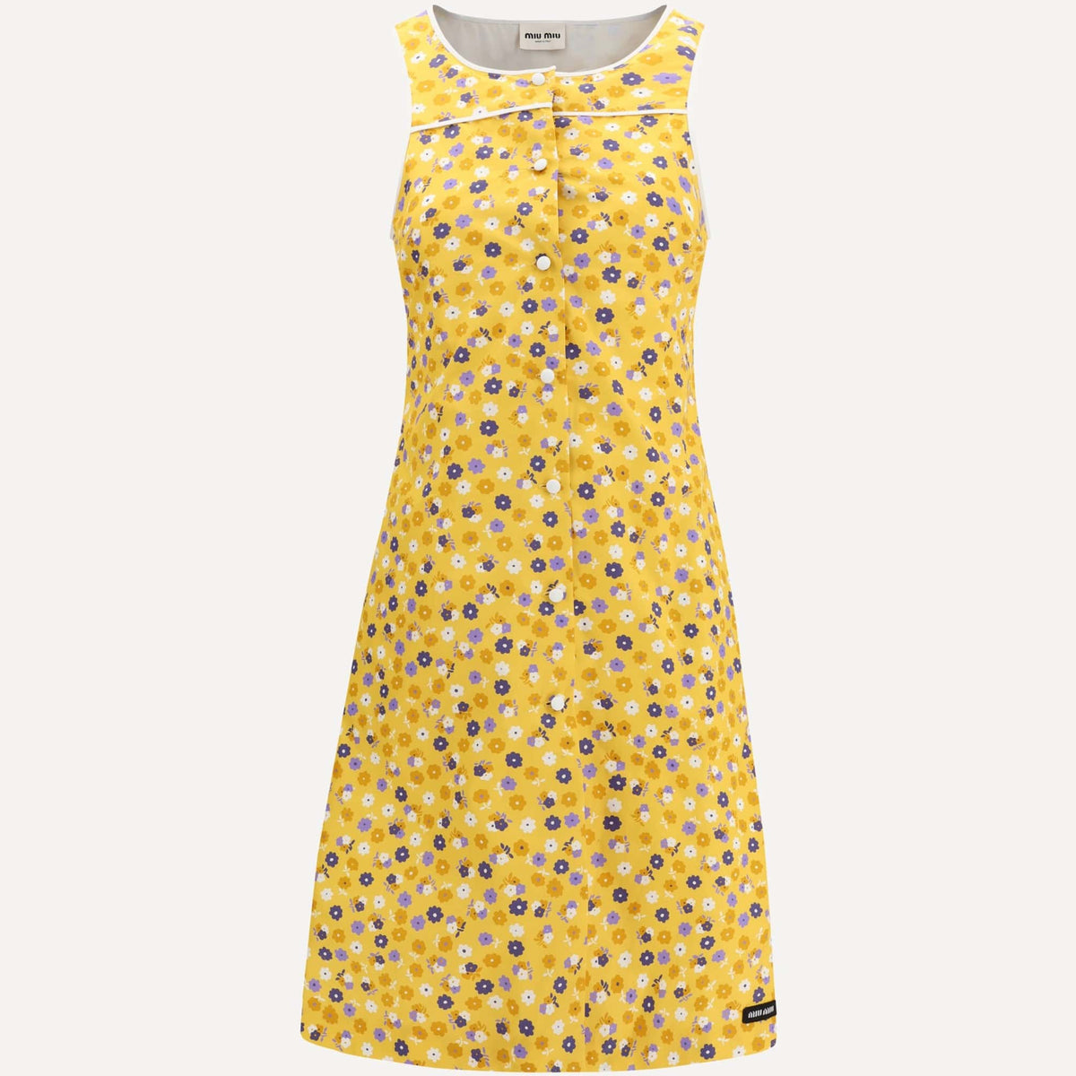 miu miu floral midi dress Miu Miu Bicolor Cotton Casual Dress