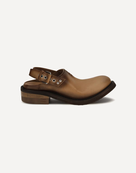 靴 archive MIUMIU Sequin Leather Mules Miu Miu Foule Leather Mules | Sendegaro DE