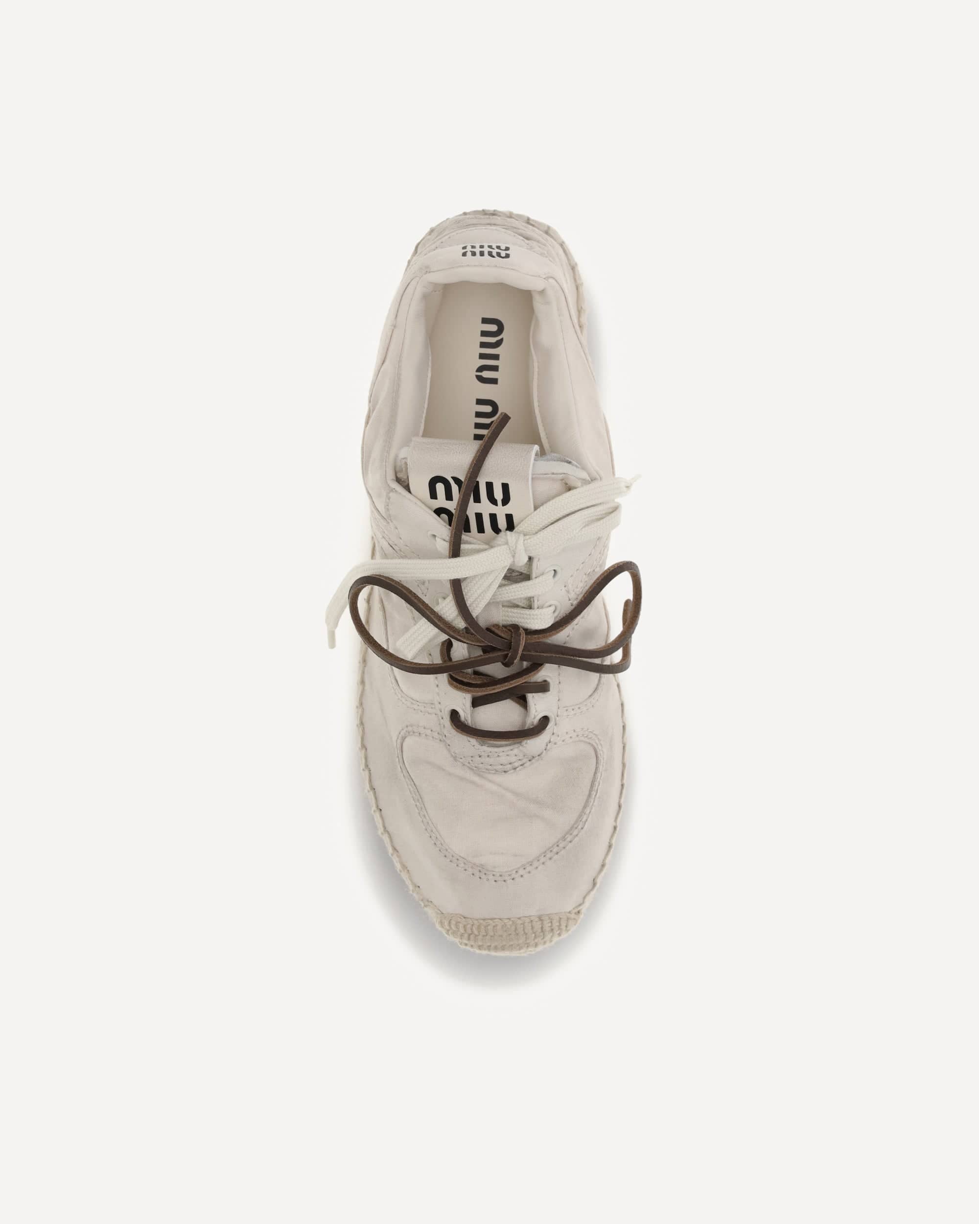 Miu Miu archive スニーカー Miu Miu ウォッシュドキャンバスのジムナジウムスニーカー | Sendegaro JP