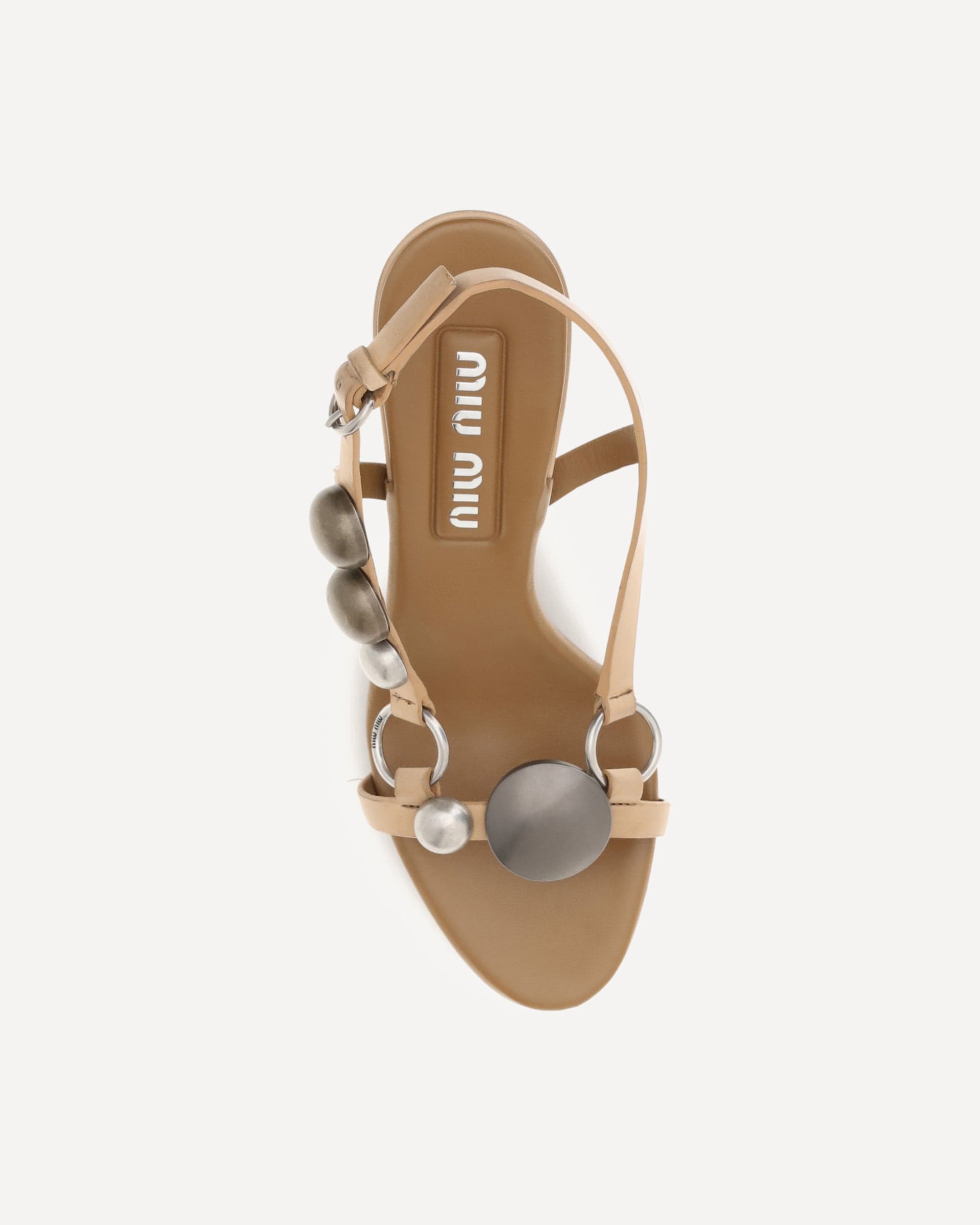 Miu Miu Miu Miu Leather Sandals With Metal Details