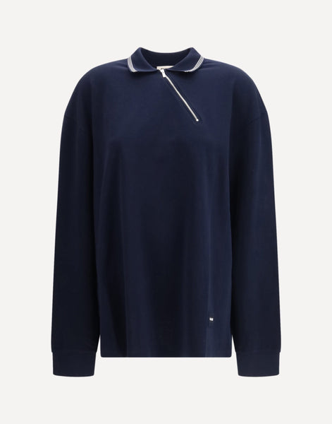 Miu Miu Long-Sleeved Polo Shirt With Side Zip | Sendegaro FR