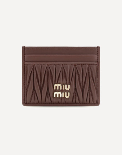 Miu Miu Matelassé Nappa Leather Card Holder | Sendegaro