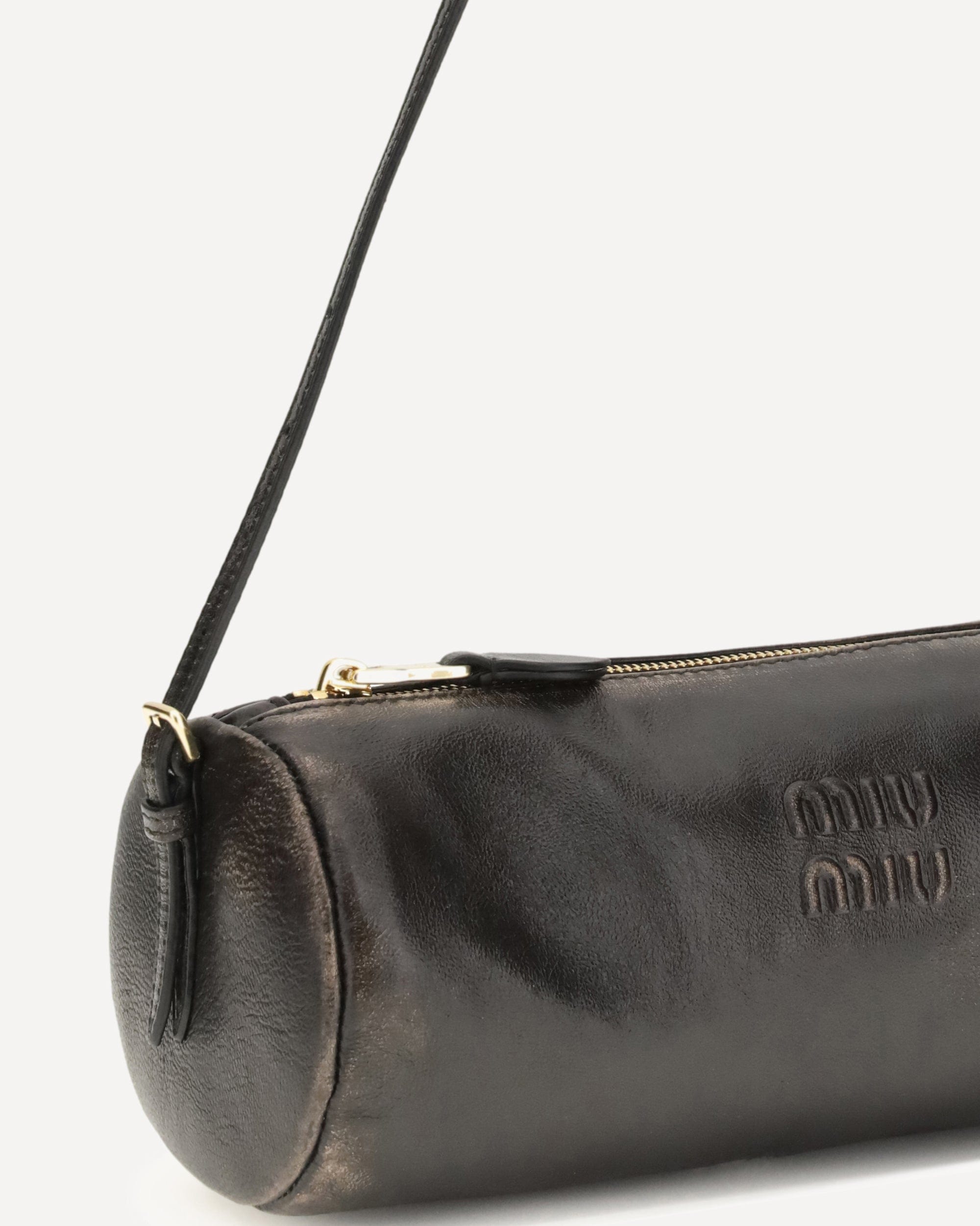 Miu Miu Pouch In Aged-Effect Nappa Leather
