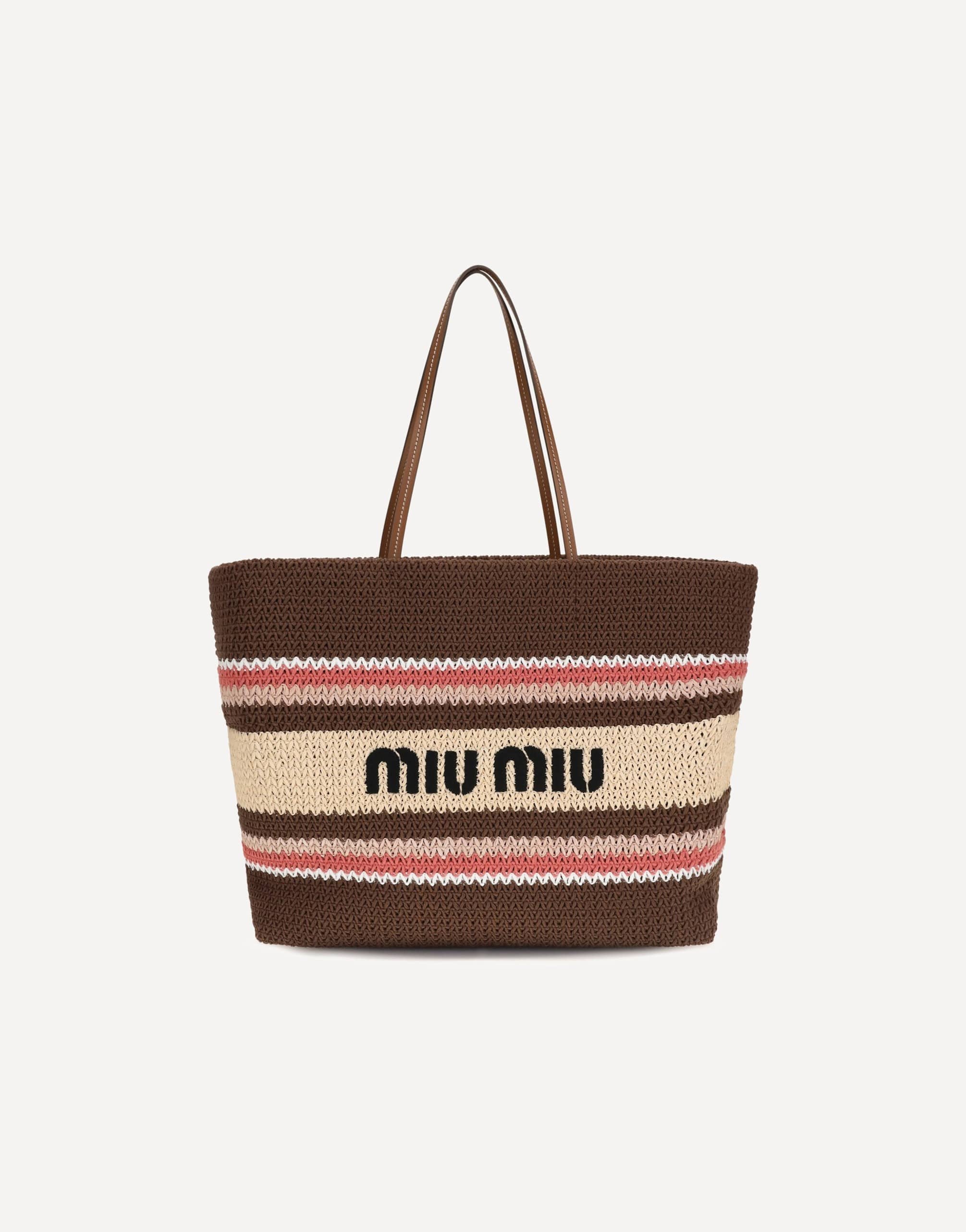 Miu Miu Miu Miu Raffia-Effect Yarn Tote Bag