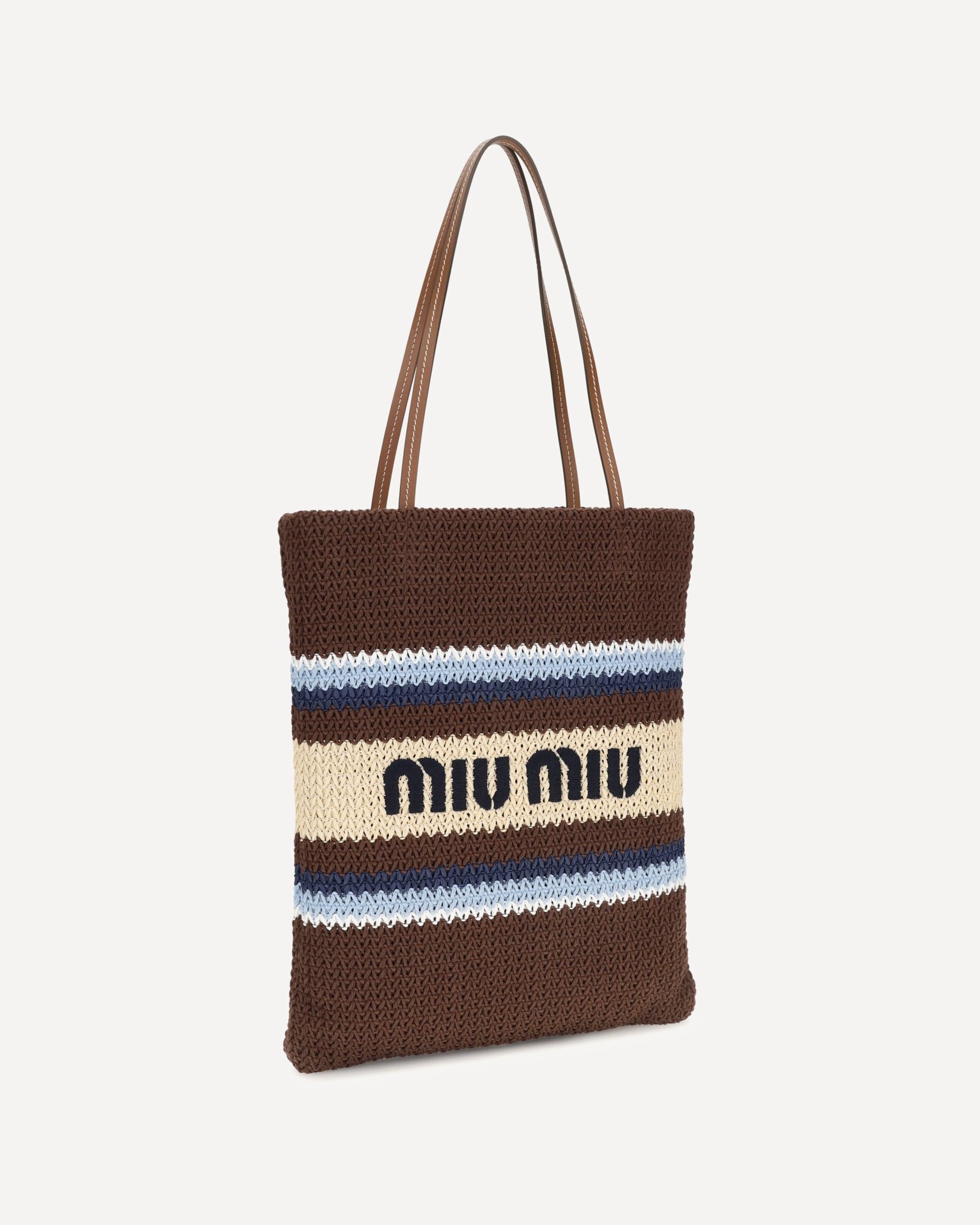Miu Miu Miu Miu Raffia-Effect Yarn Tote Bag