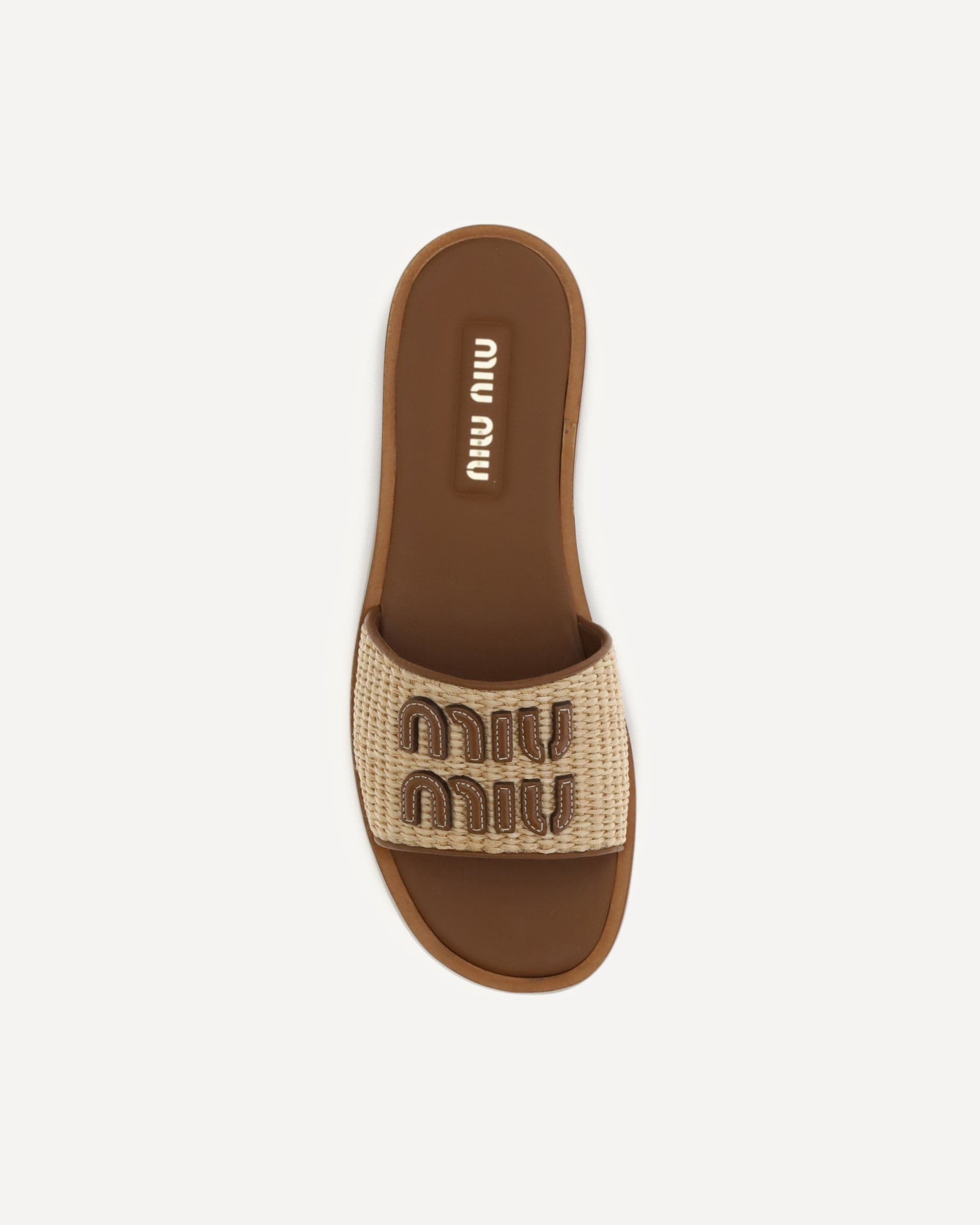 Miu Miu Raffia Slippers Sandals