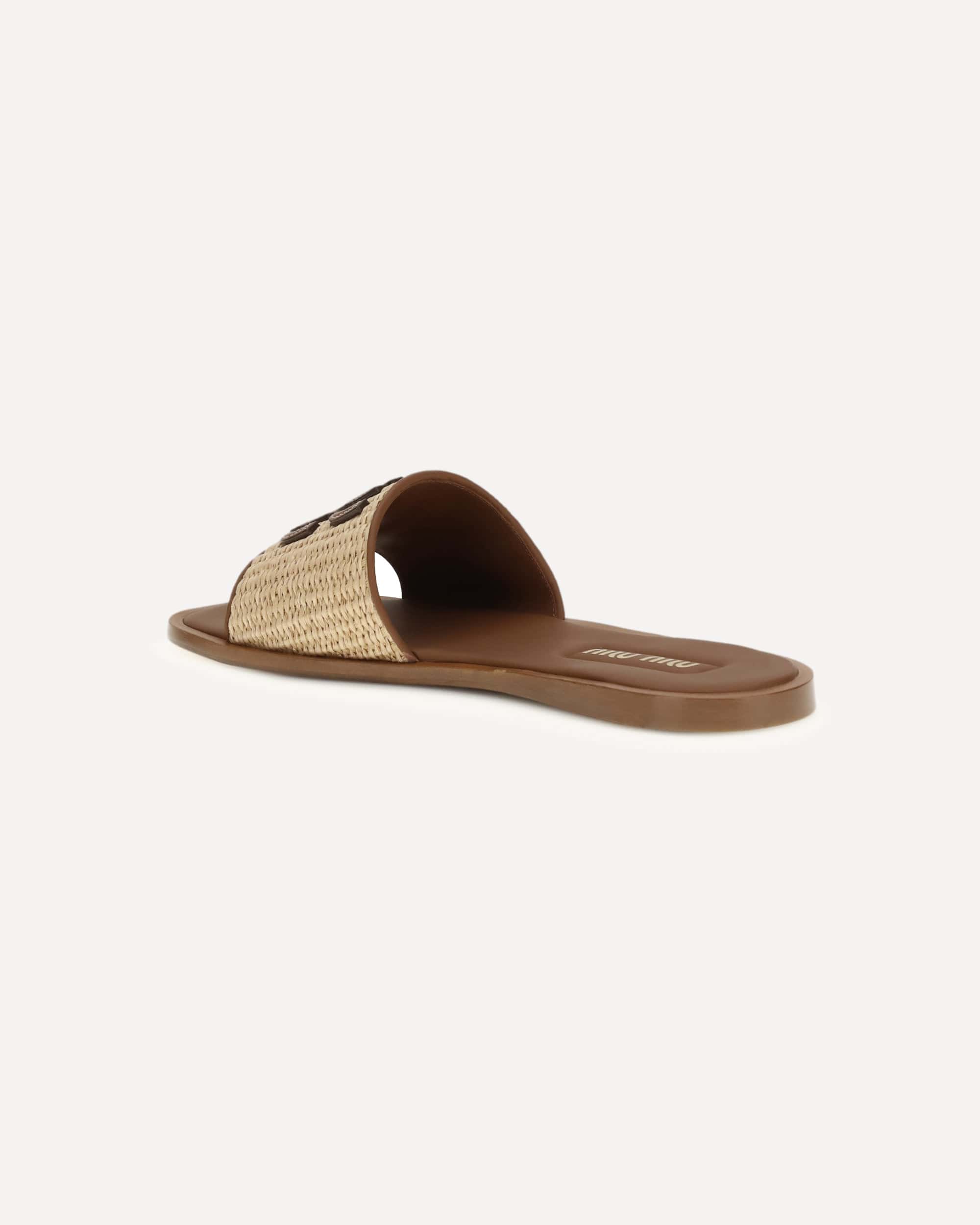 Miu Miu Raffia Slippers Sandals