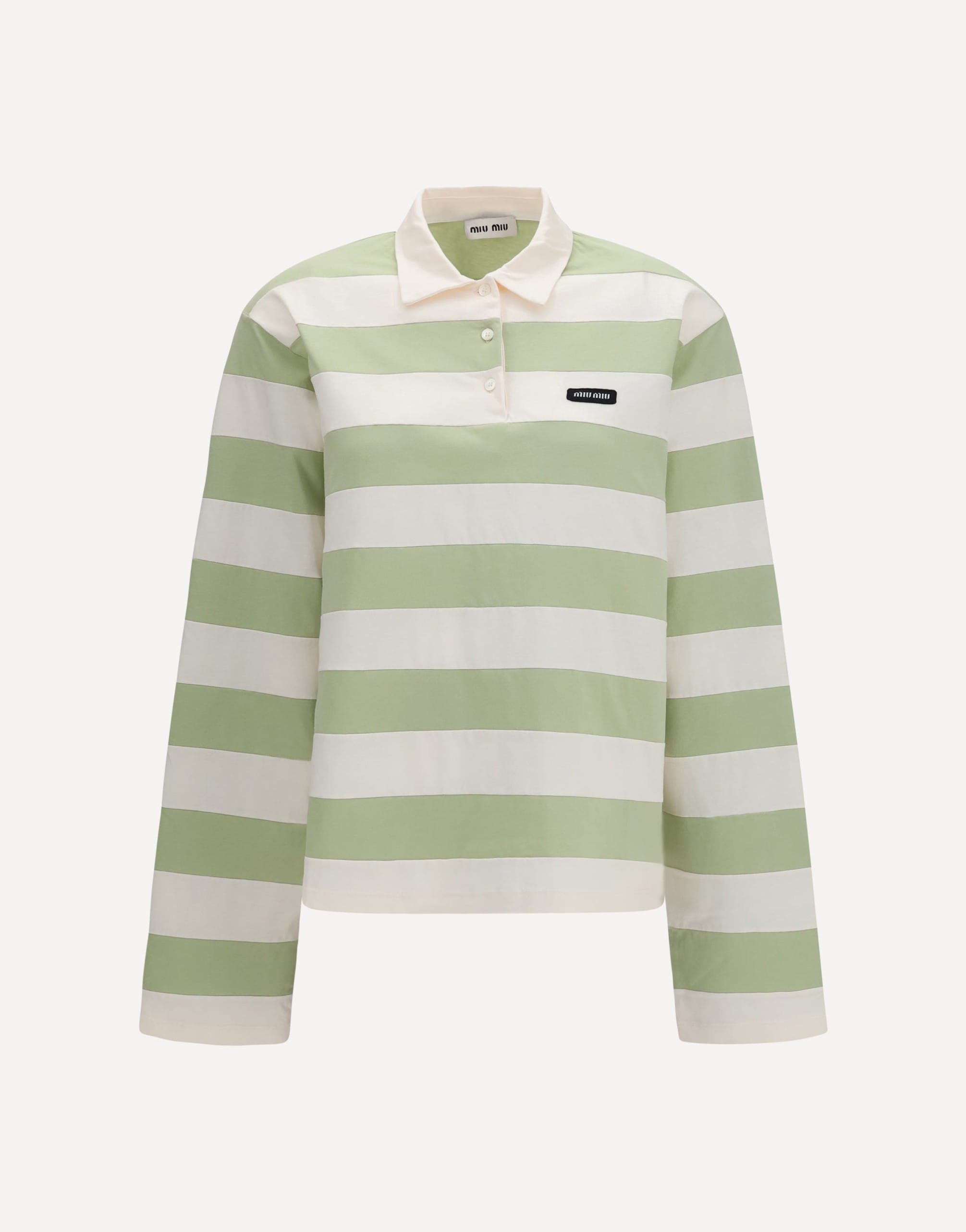 Miu Miu Miu Miu Striped Long-Sleeve Polo