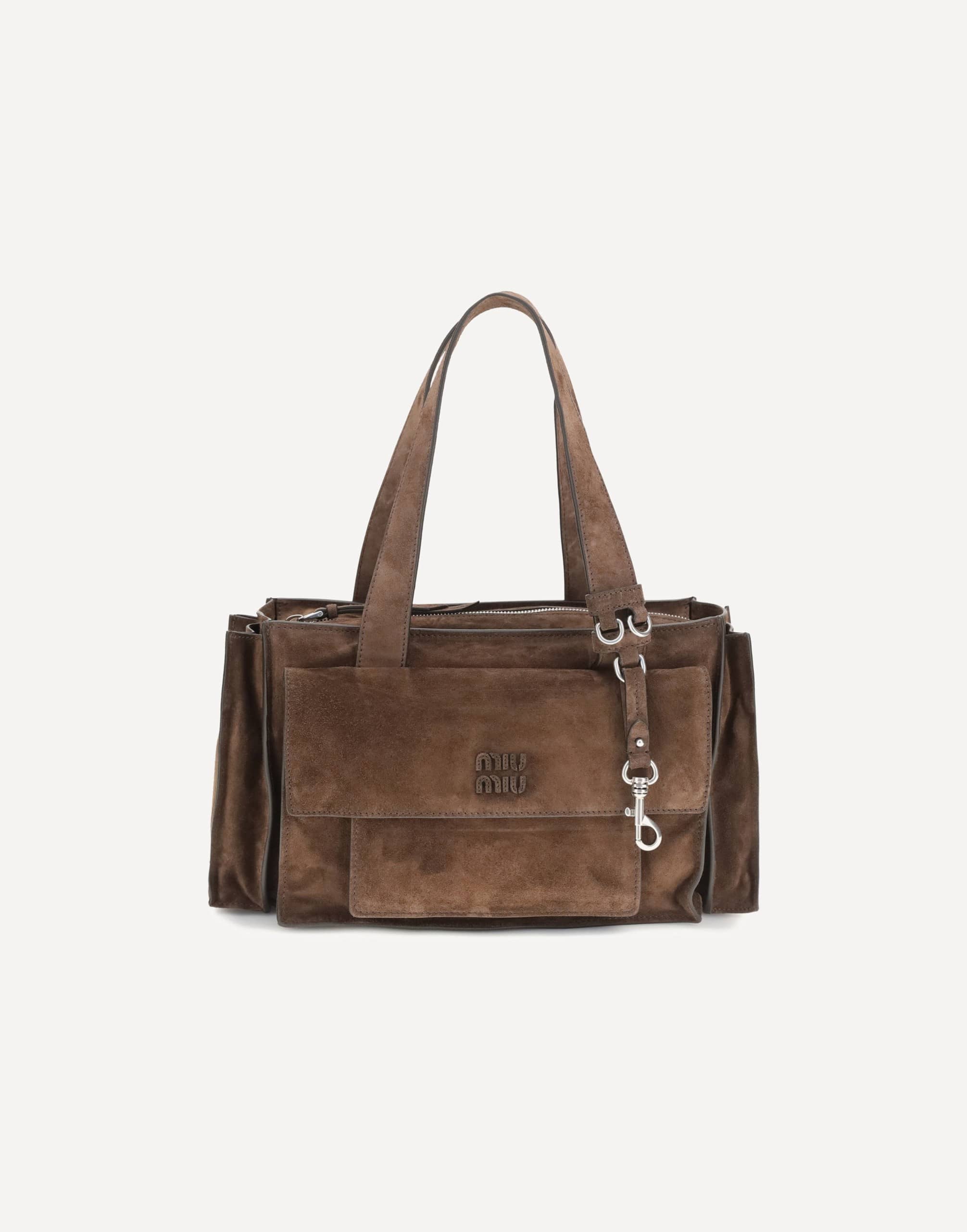 Miu Miu Utilitaire Shoulder Bag In Suede Calfskin