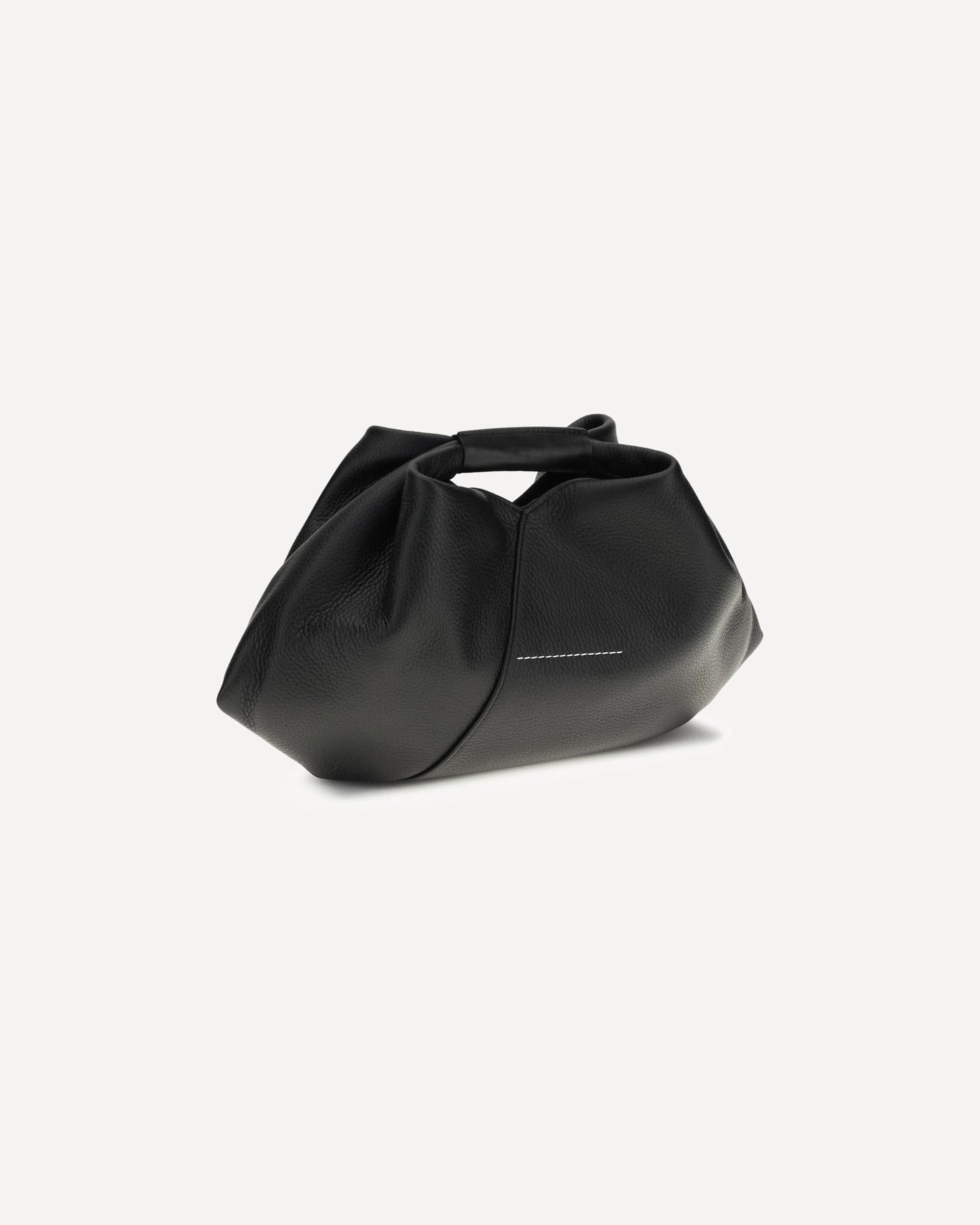 MM6 Draped Grained Leather Handbag