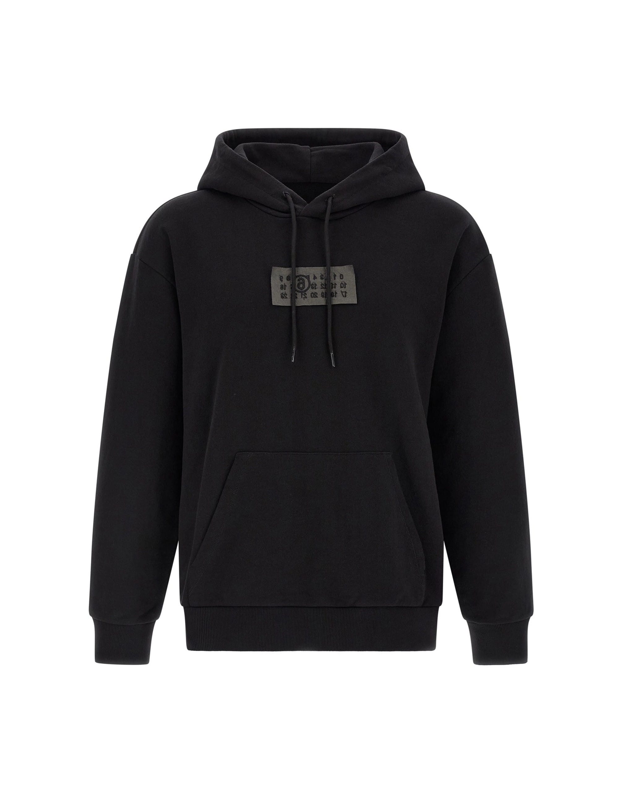 MM6 Maison Margiela MM6 Maison Margiela Black Cotton Logo Patch Hoodie