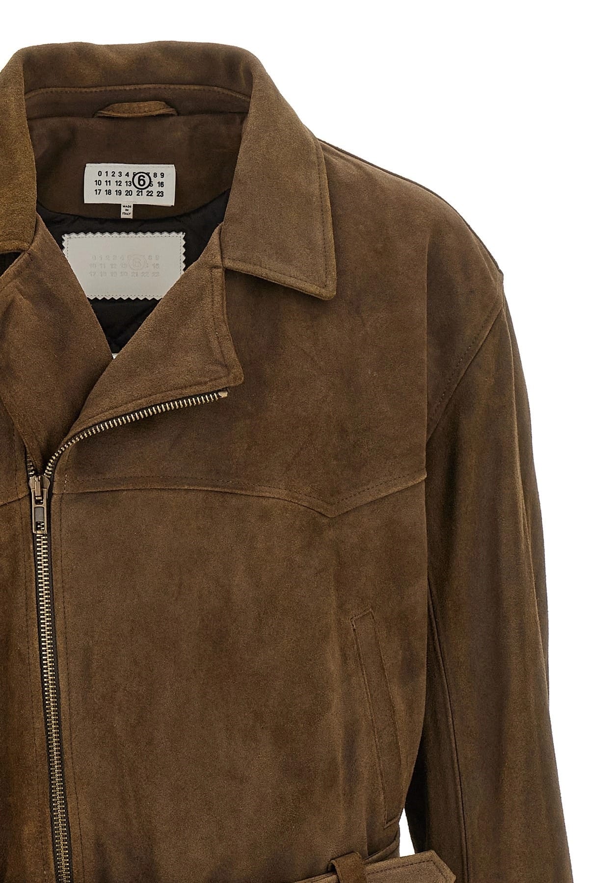 MM6 Maison Margiela MM6 Maison Margiela Brown Suede Biker Jacket
