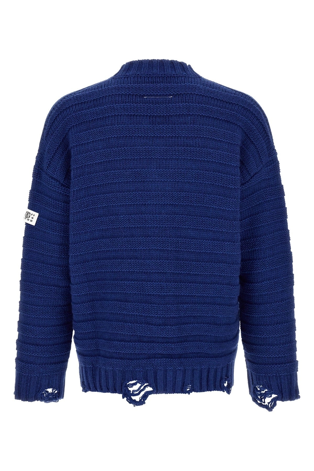 MM6 Maison Margiela Distressed Wool Blend Cardigan | Sendegaro FR