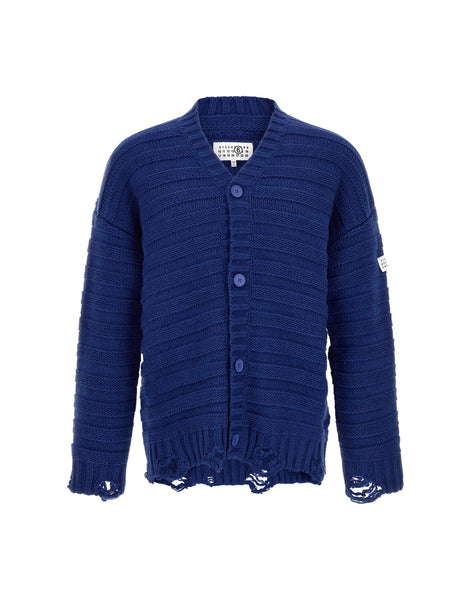 MM6 Maison Margiela ダメージ加工ウール混カーディガン | Sendegaro JP