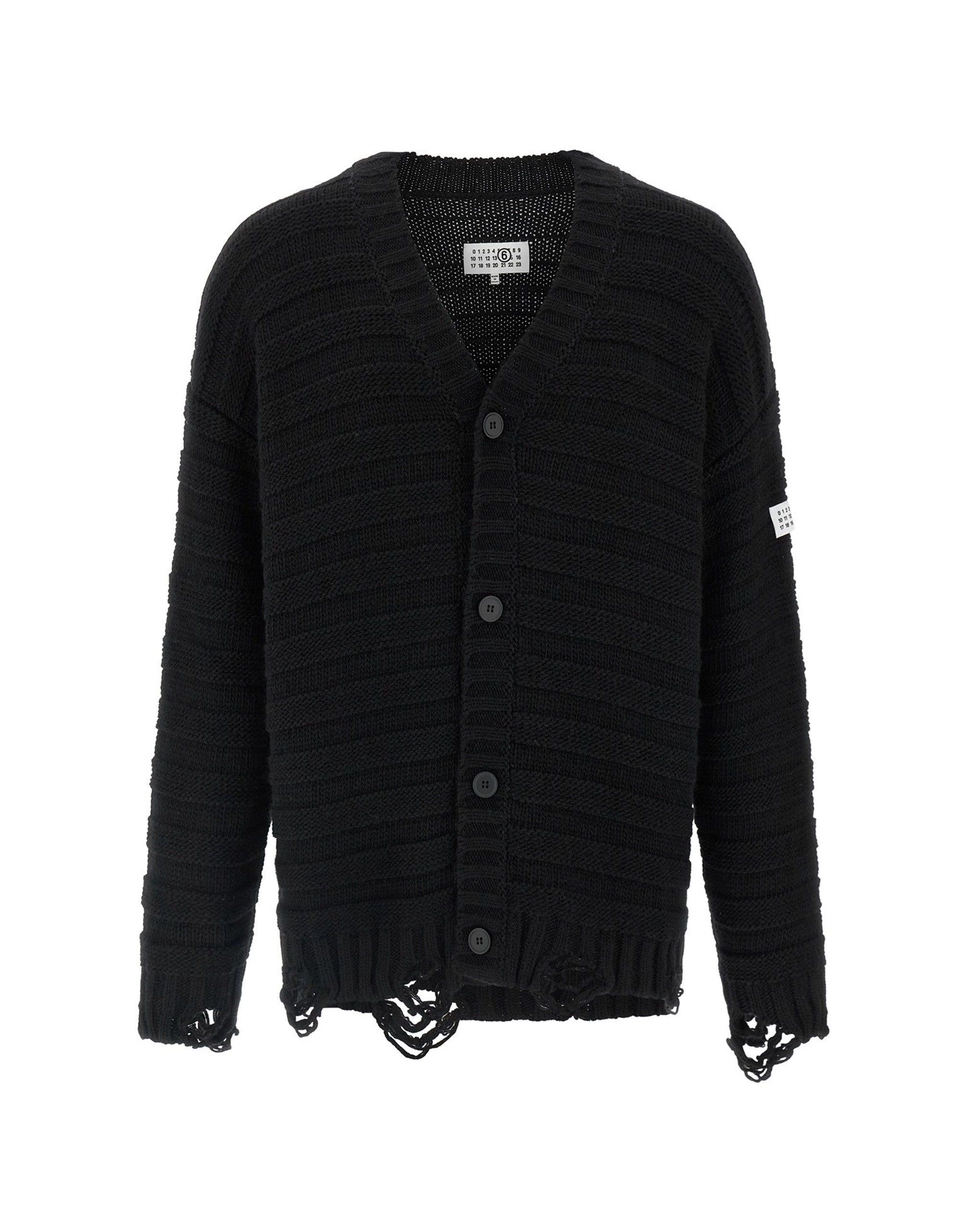 كارديغان صوف بمظهر مهترئ من MM6 Maison Margiela