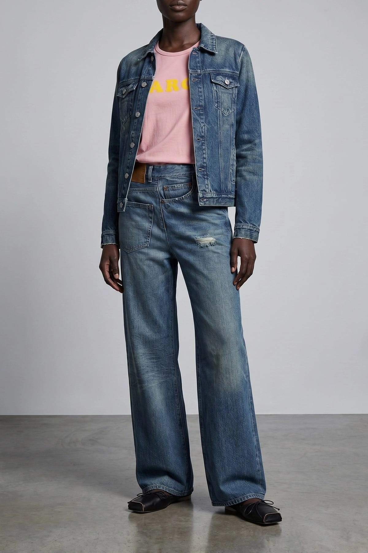 MM6 Maison Margiela Jeansjacke mit numerischer Signatur - alternate view