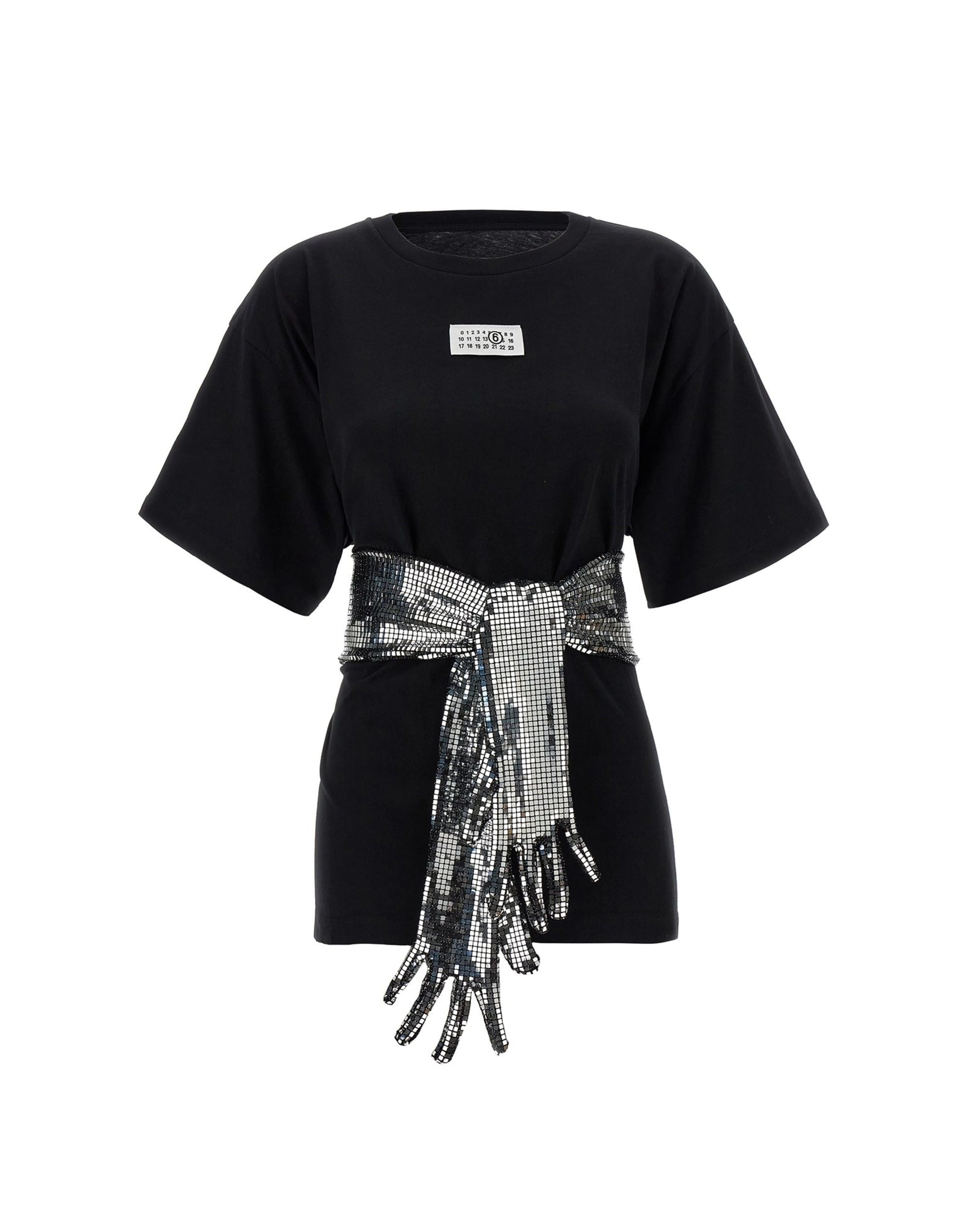 MM6 Maison Margiela MM6 Maison Margiela Sequin Gloves T-Shirt