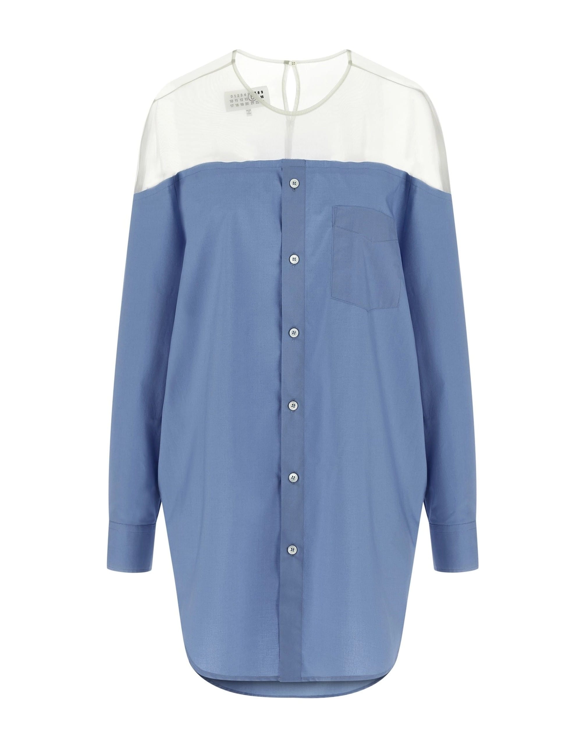 トップス maison margiela blue shirt MM6 Maison Margiela Tulle Insert Shirt | Sendegaro