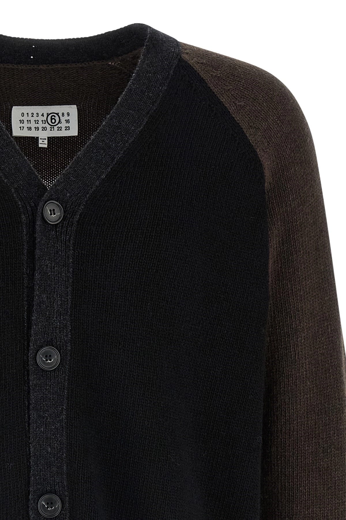 MM6 Maison Margiela MM6 Maison Margiela Two-Tone Suede Patch Cardigan