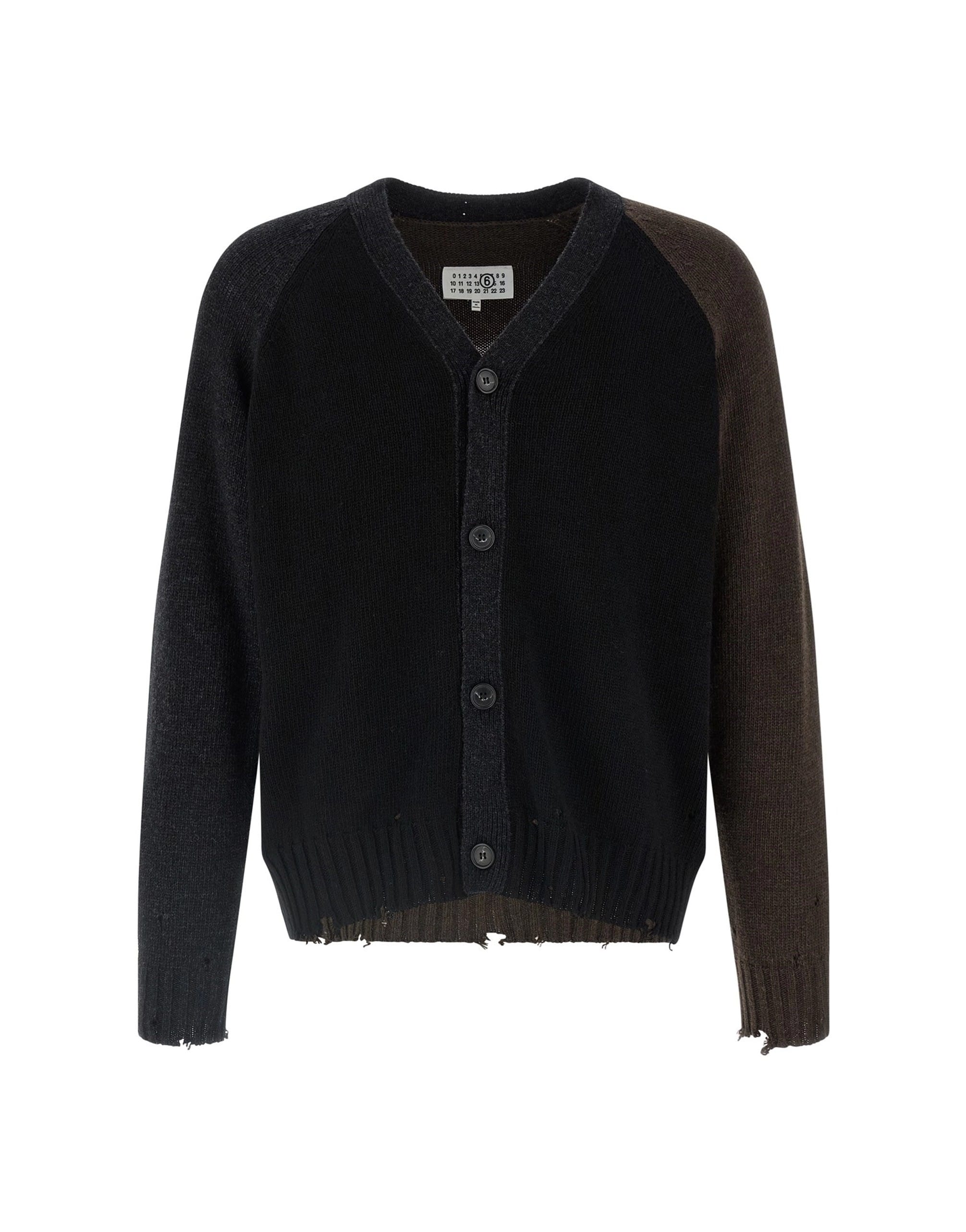 MM6 Maison Margiela MM6 Maison Margiela Two-Tone Suede Patch Cardigan