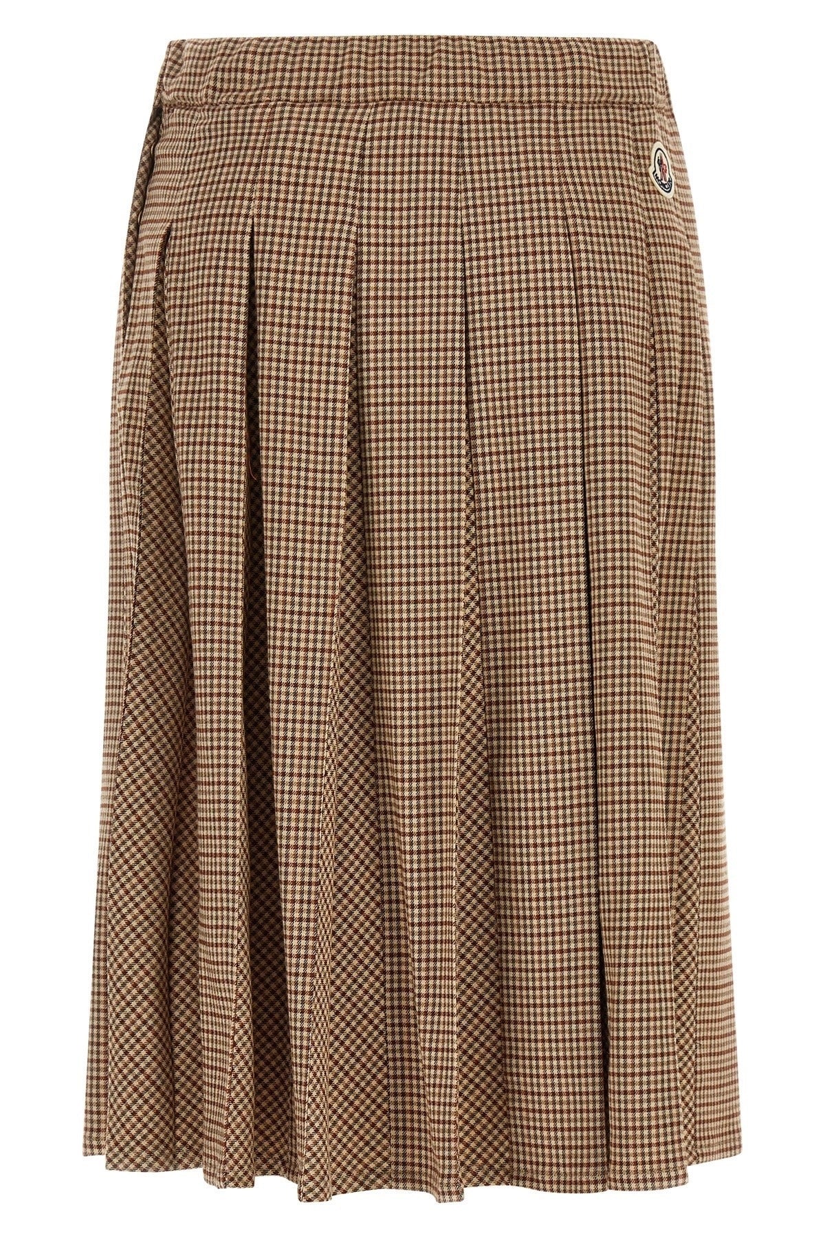 Moncler Check Pleated Midi Skirt