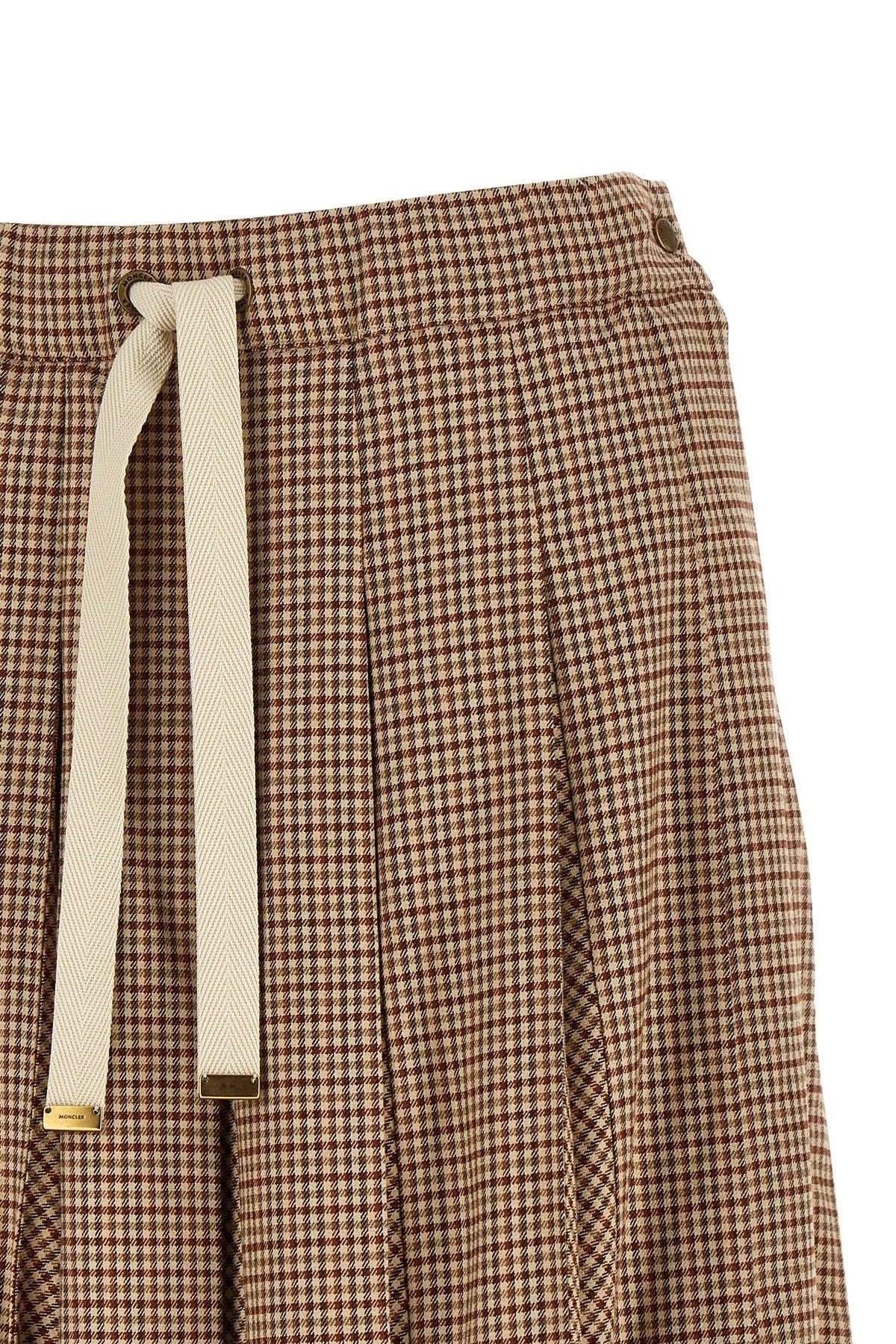 Moncler Check Pleated Midi Skirt