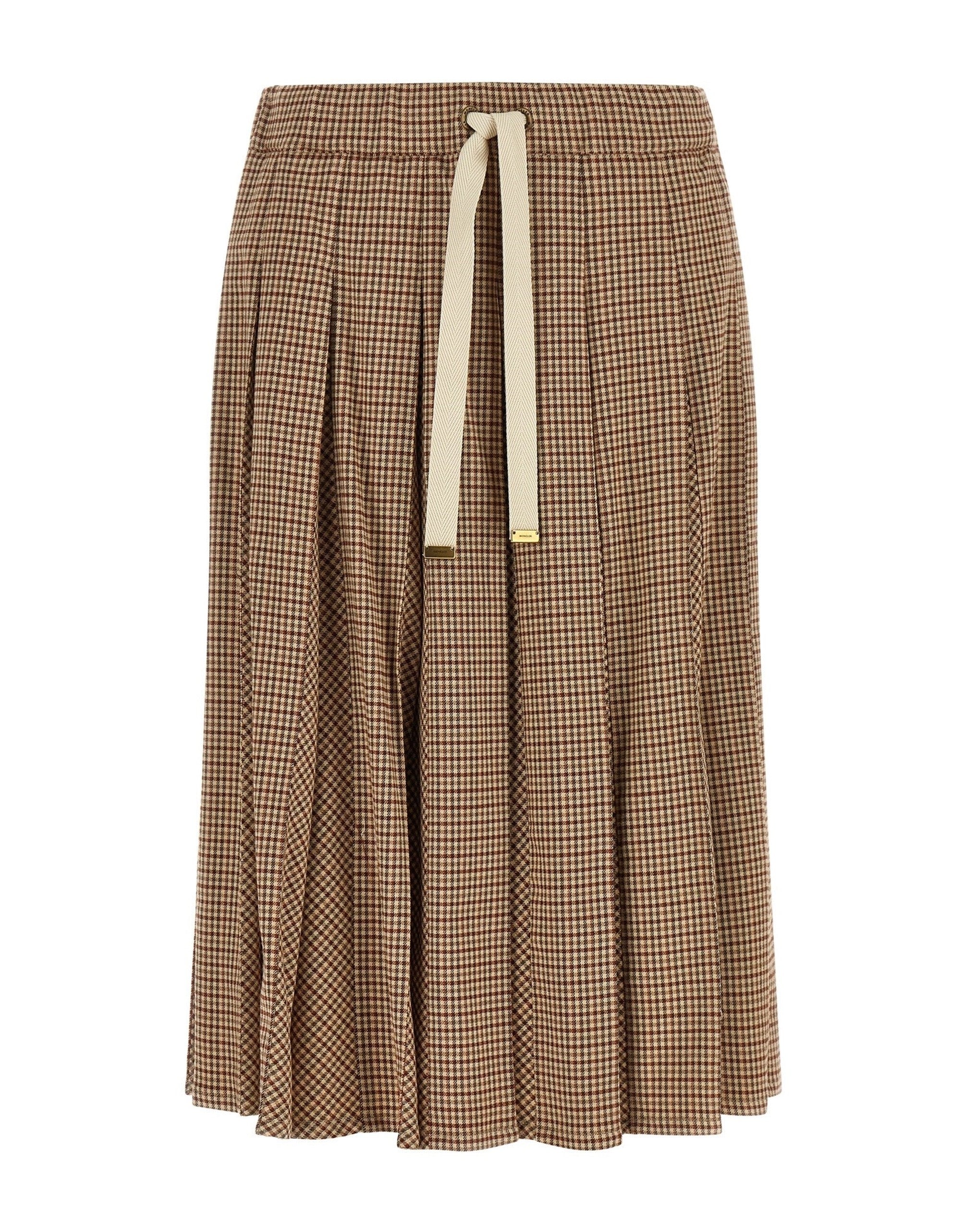 Moncler Check Pleated Midi Skirt