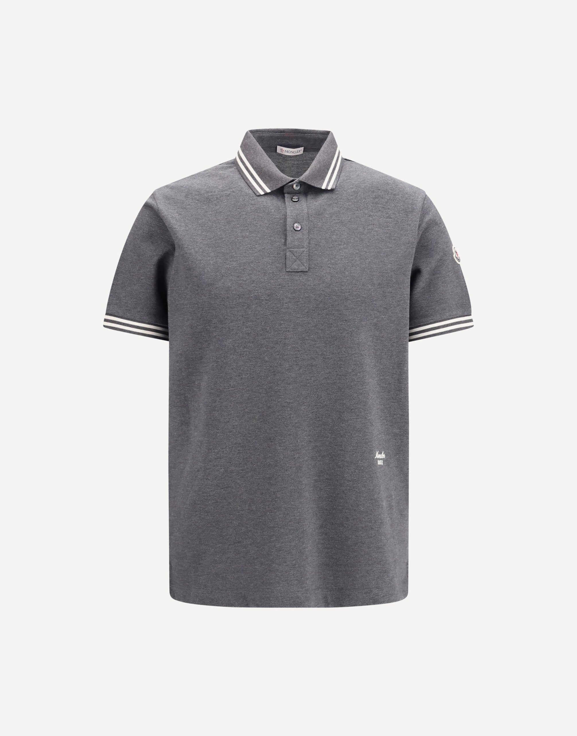 Moncler Cotton Piqué Polo With Striped Trims