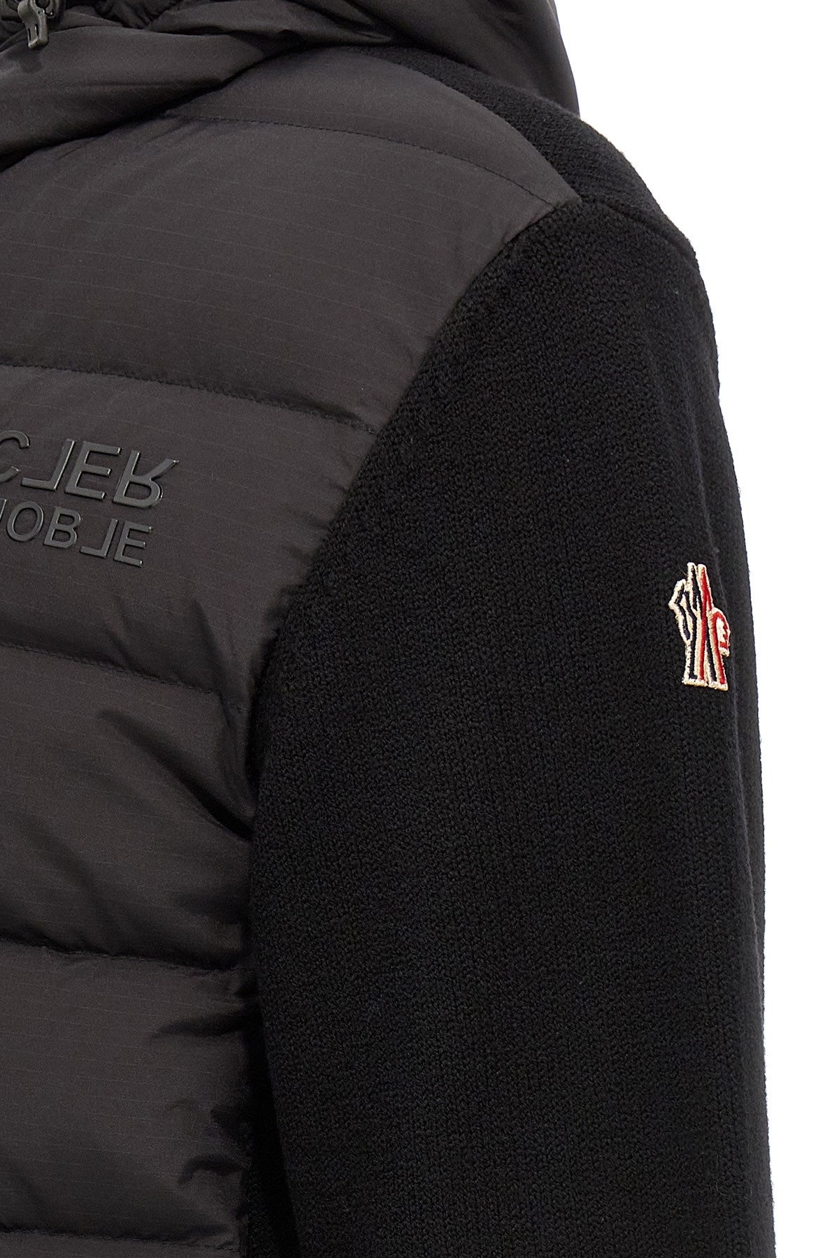 Moncler Grenoble Bimaterial Hooded Cardigan