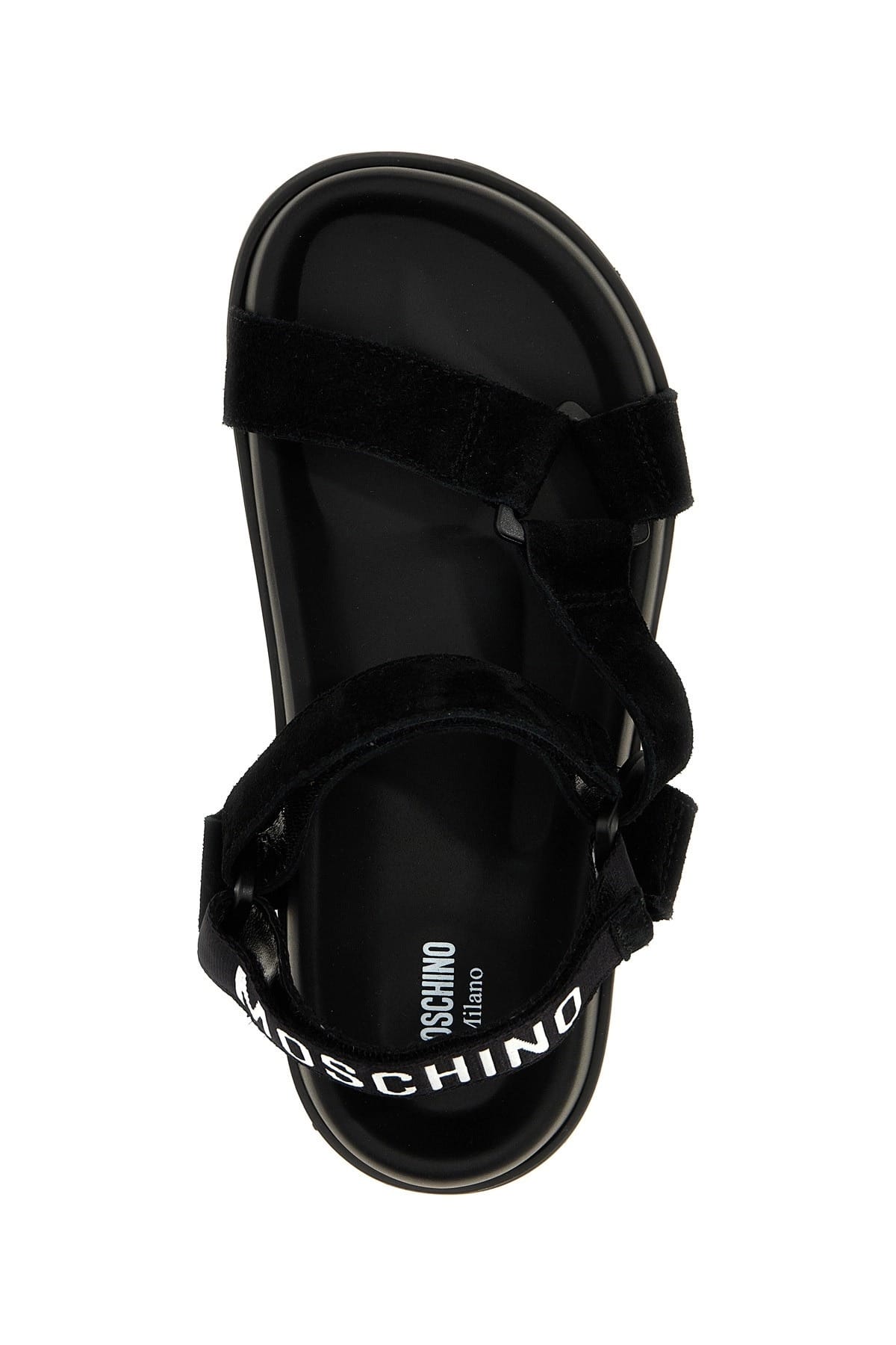 Moschino Moschino Black Suede Flat Sandals