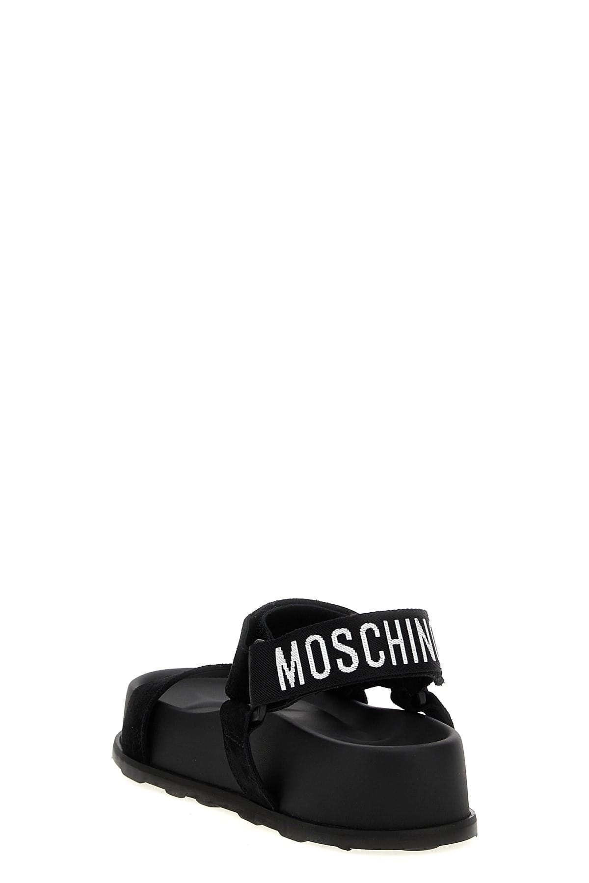 Moschino Moschino Black Suede Flat Sandals