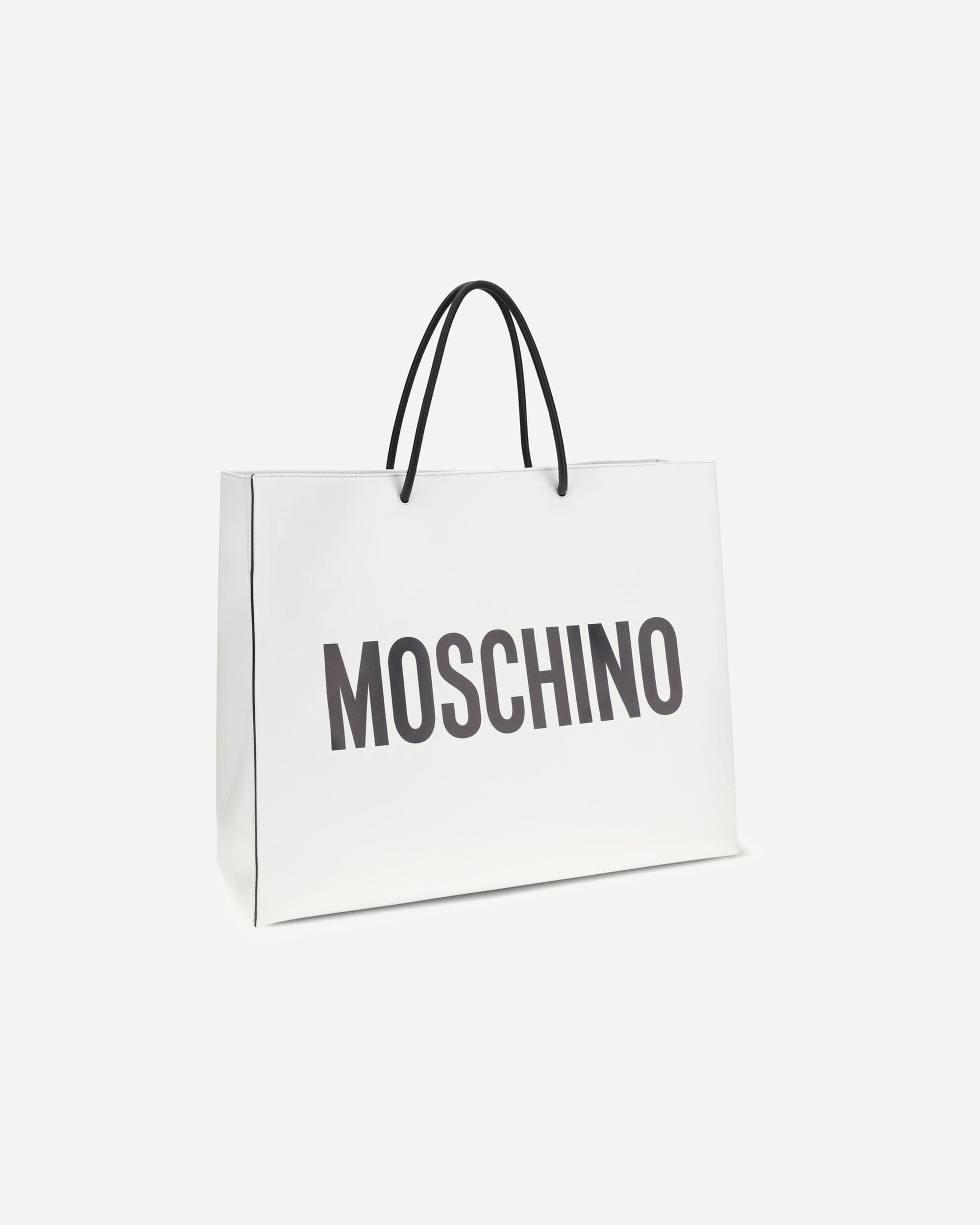 Moschino Calf Leather Front Logo Shoulder Bag