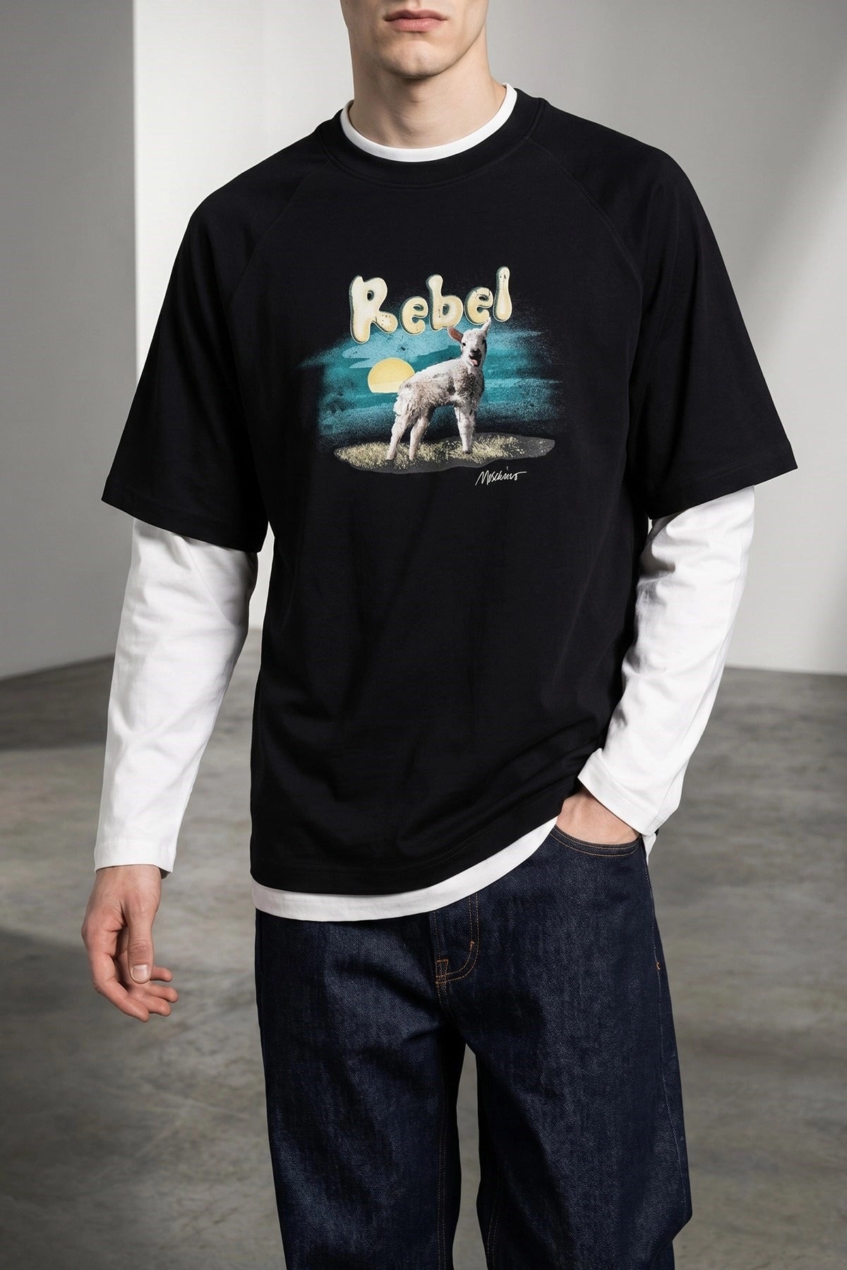 Moschino Double Layer Rebel T-Shirt - alternate view