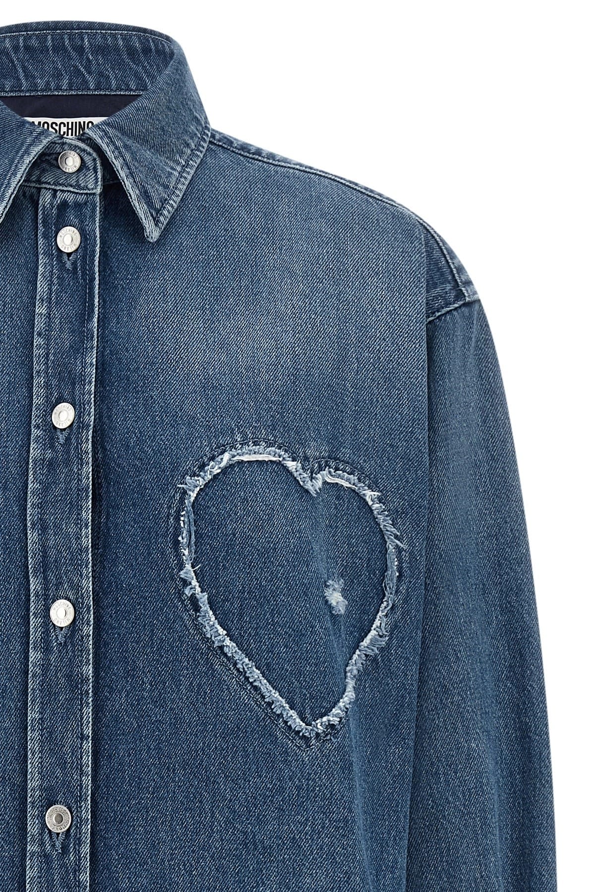 Moschino Moschino Heart Detail Denim Shirt