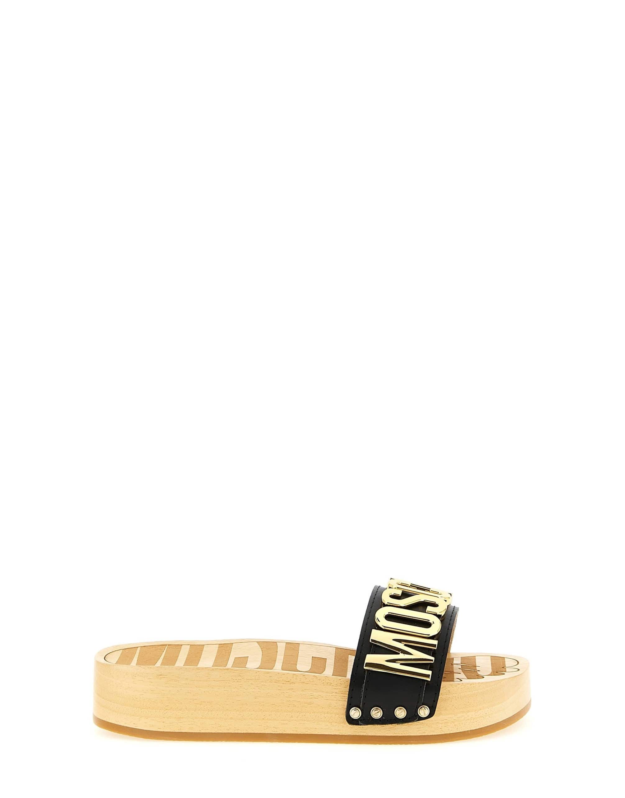もこ Moschino Leather Clog Sandals | Sendegaro JP