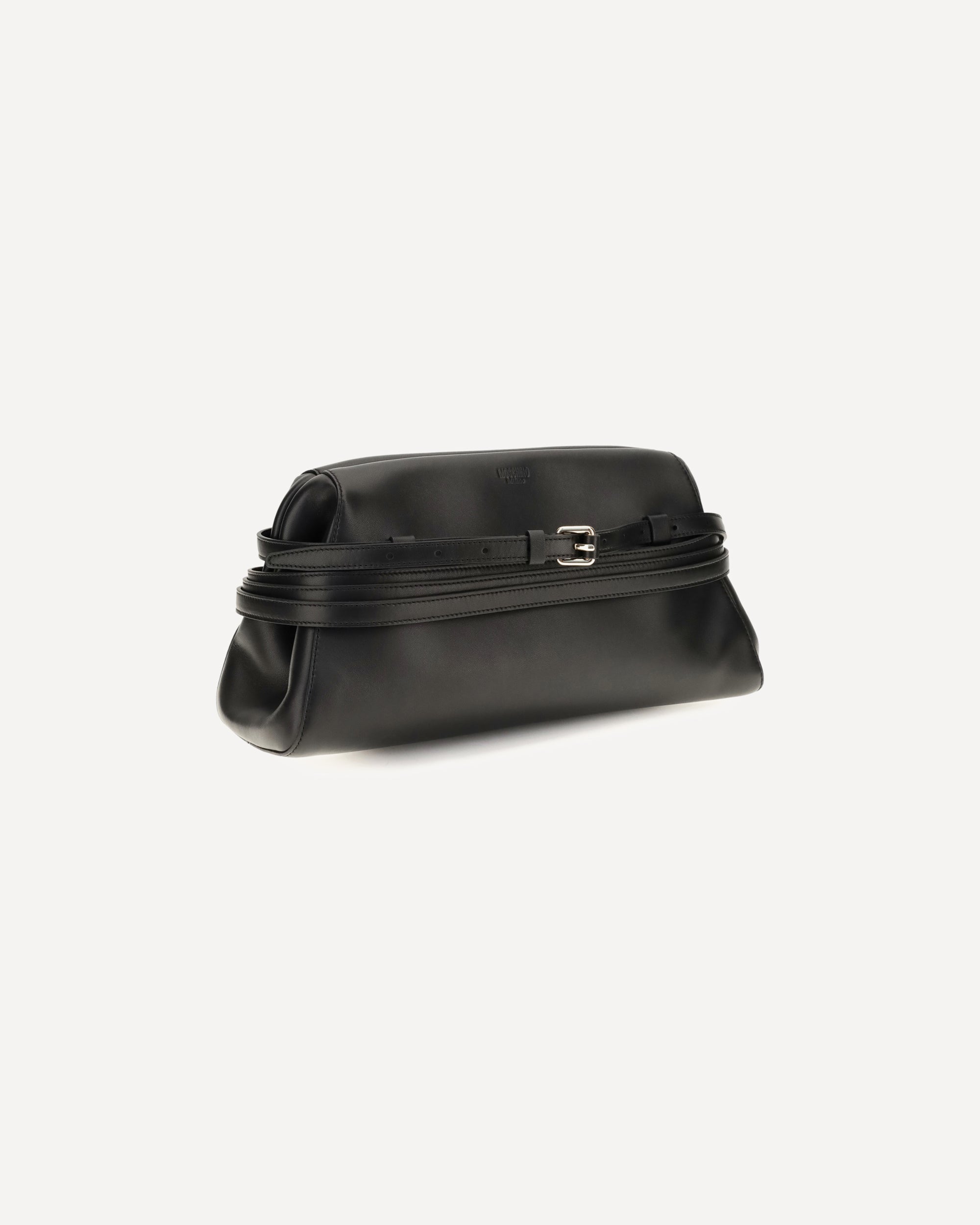 Moschino Leather Clutch With Buckle Detail - alternate view