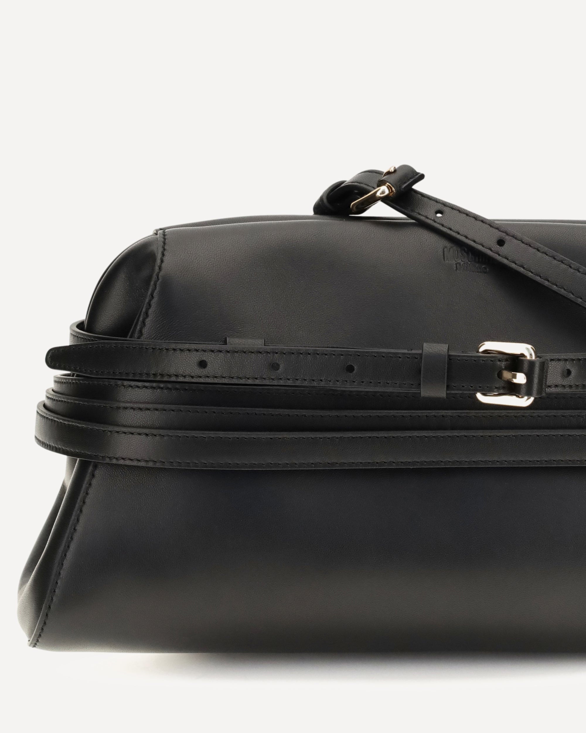 Moschino Leather Clutch With Buckle Detail
