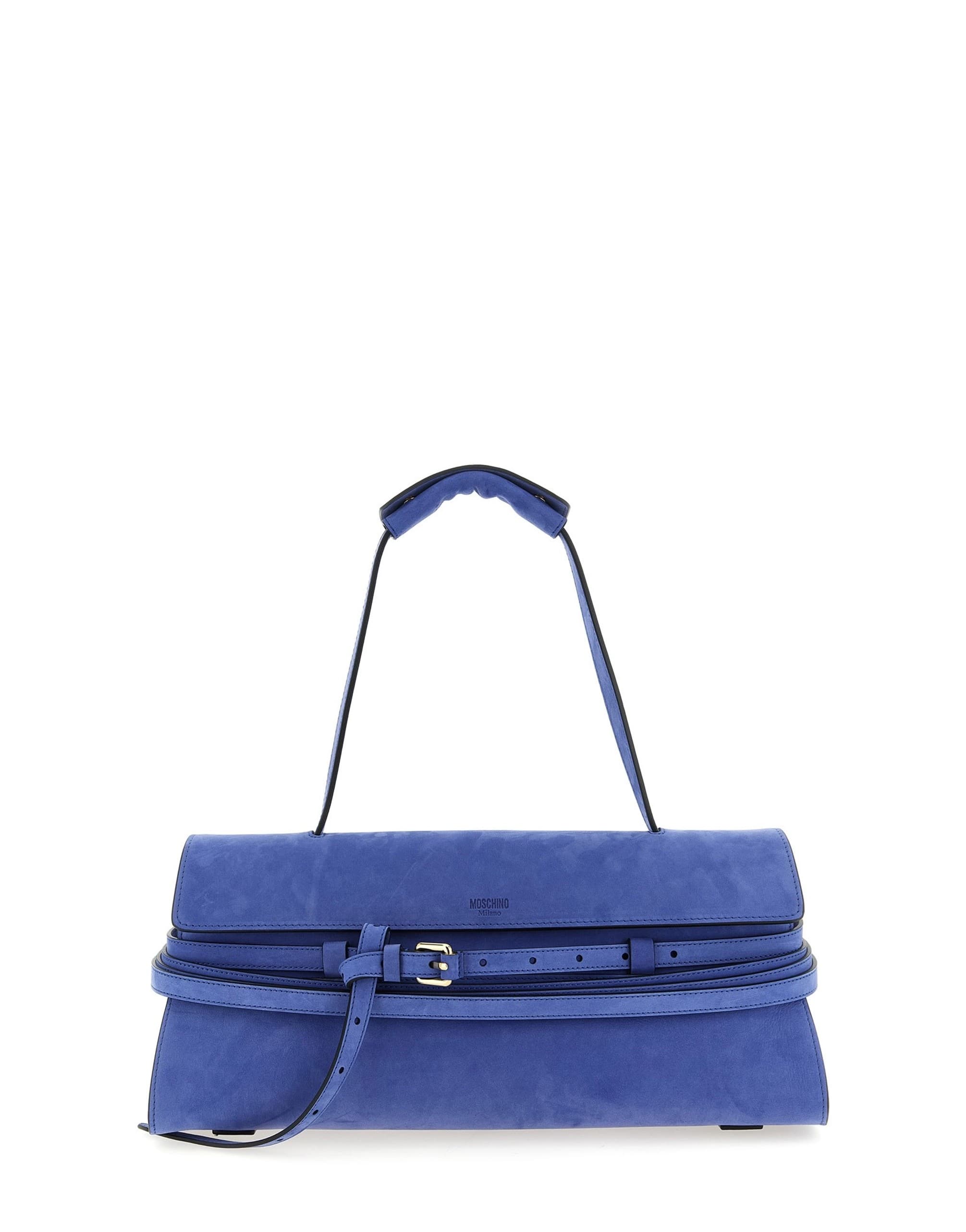 Moschino Moschino Tie Me Suede Shoulder Bag