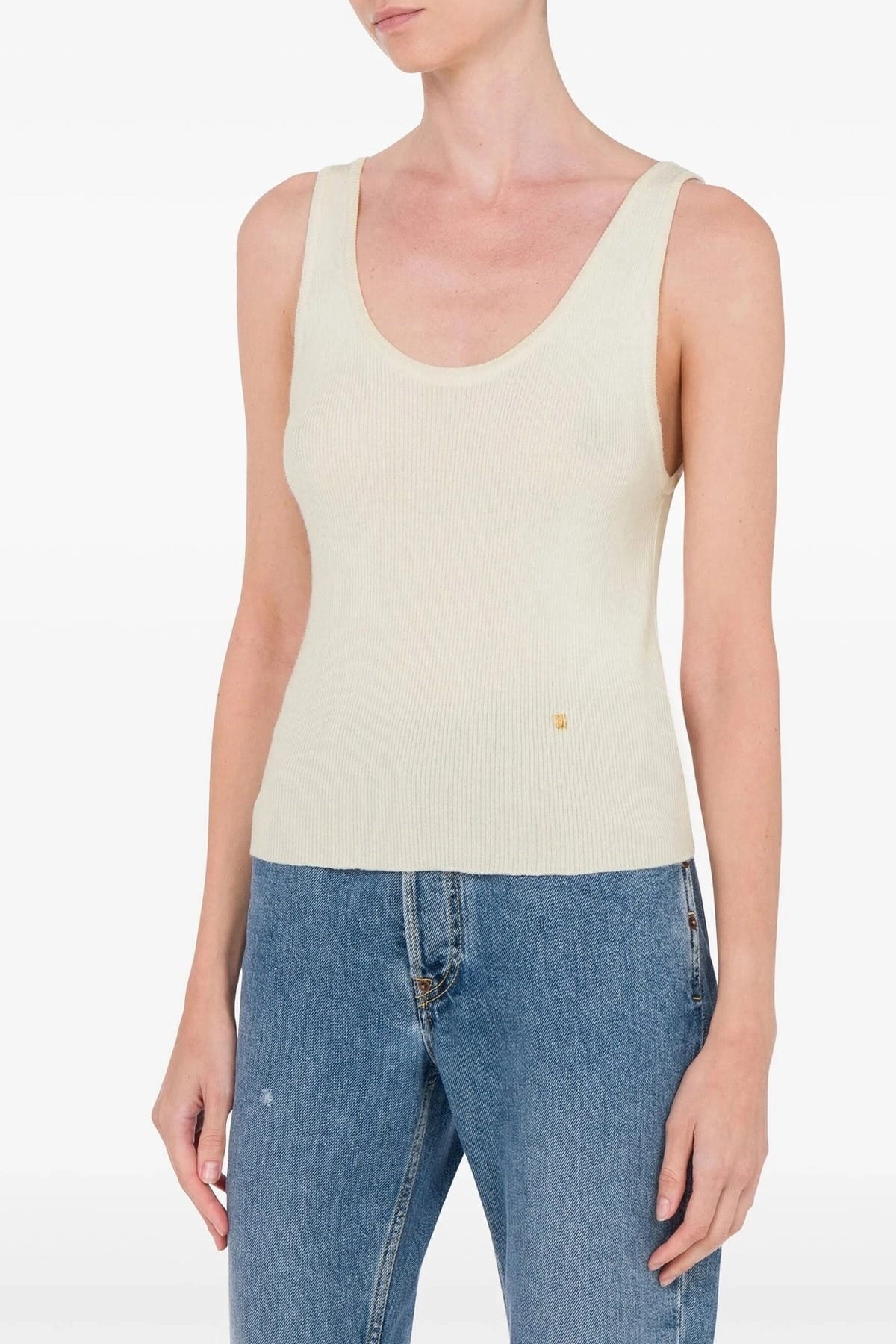 Moschino White Silk Blend Knit Top - alternate view