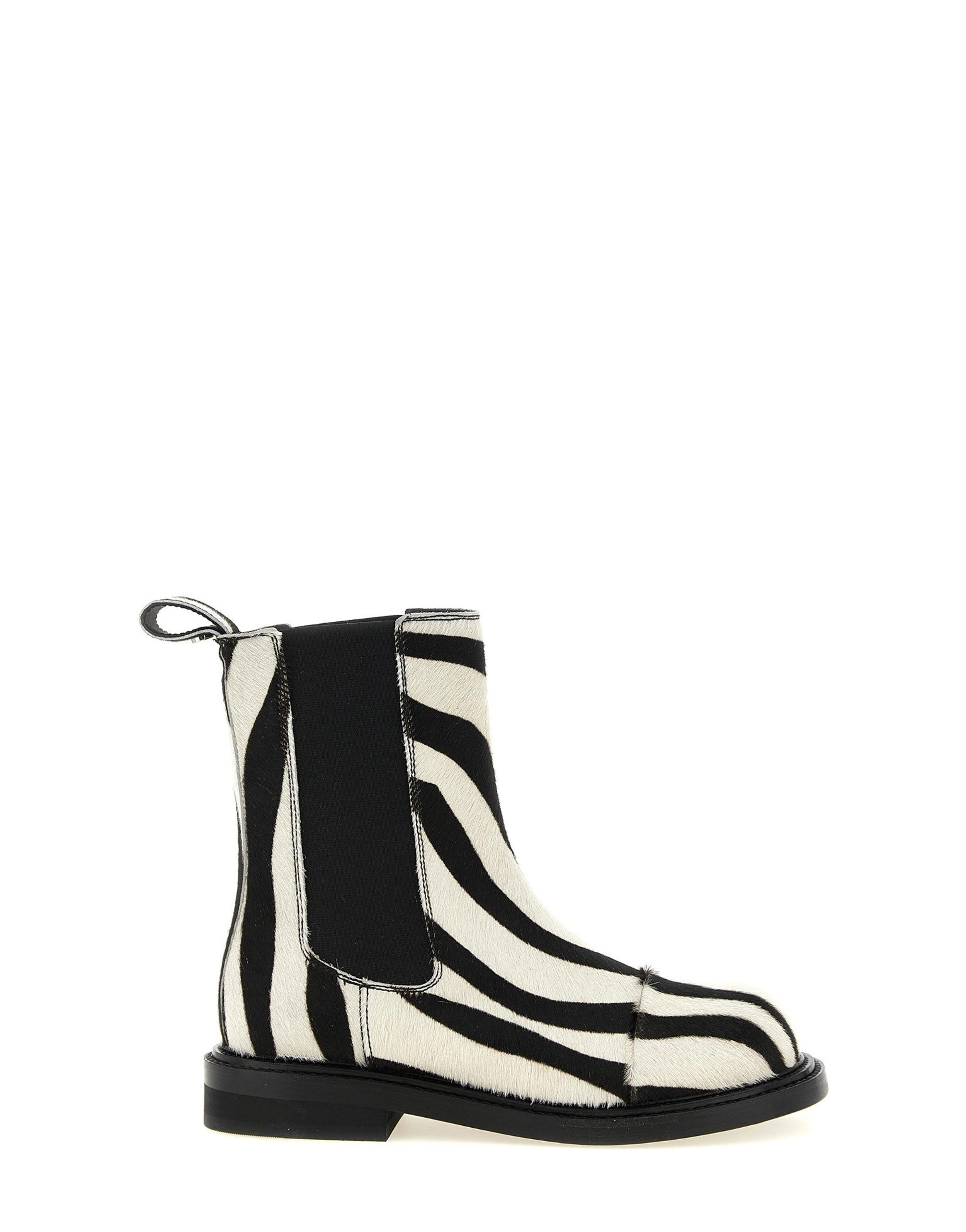Moschino Zebra Pony Chelsea Ankle Boots