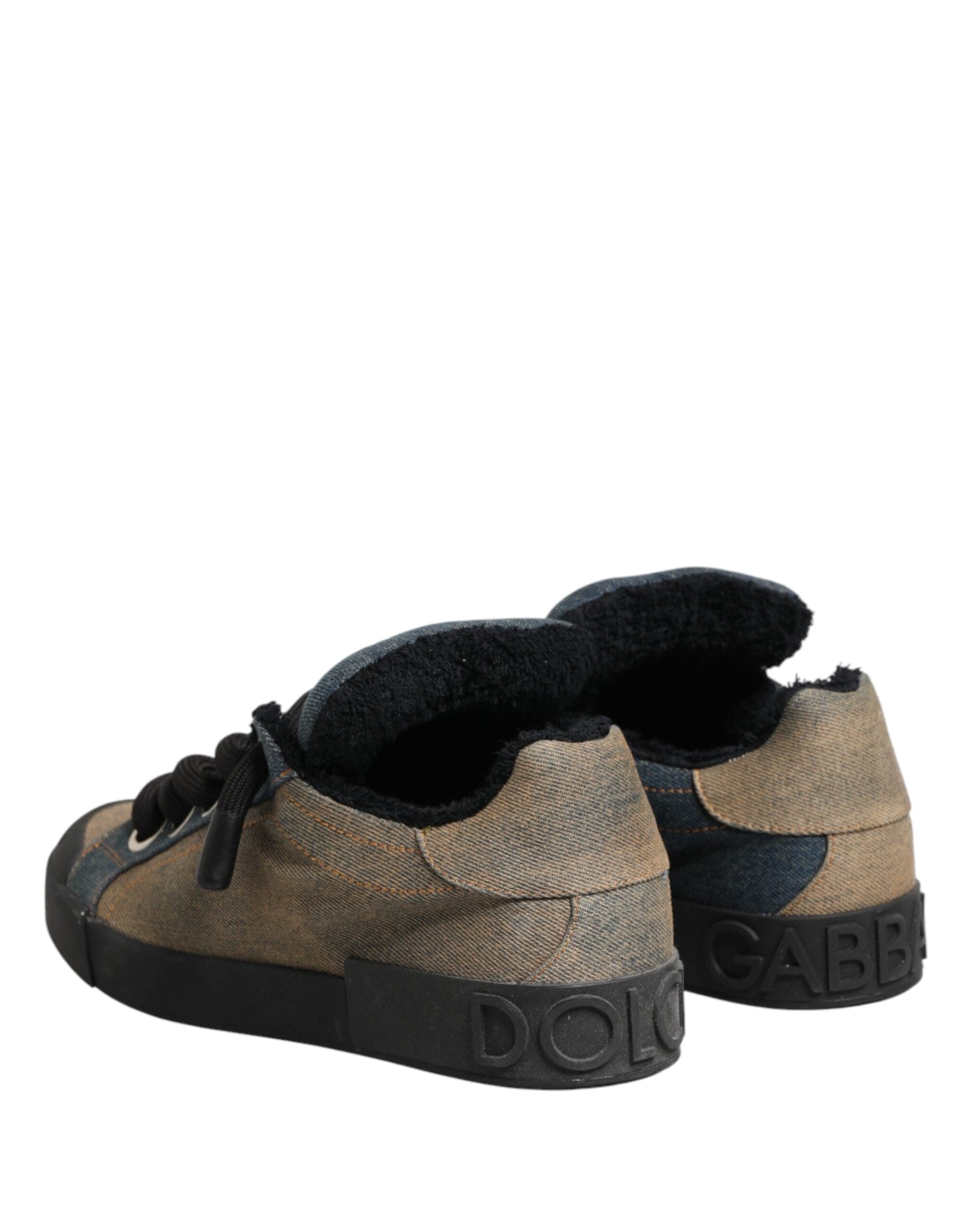 Dolce & Gabbana Zapatillas bajas de mezclilla multicolor con bloques de color