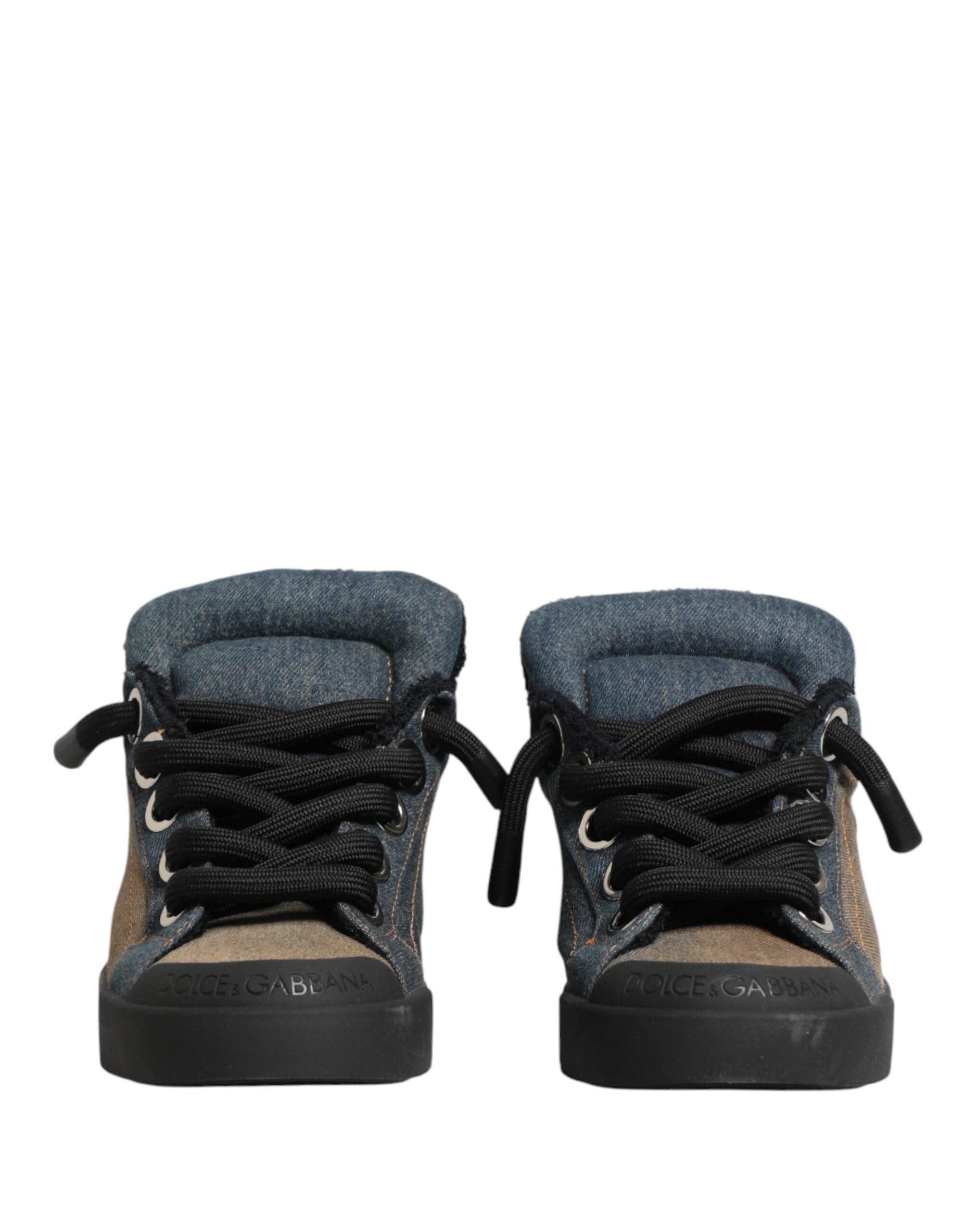 Dolce & Gabbana Zapatillas bajas de mezclilla multicolor con bloques de color