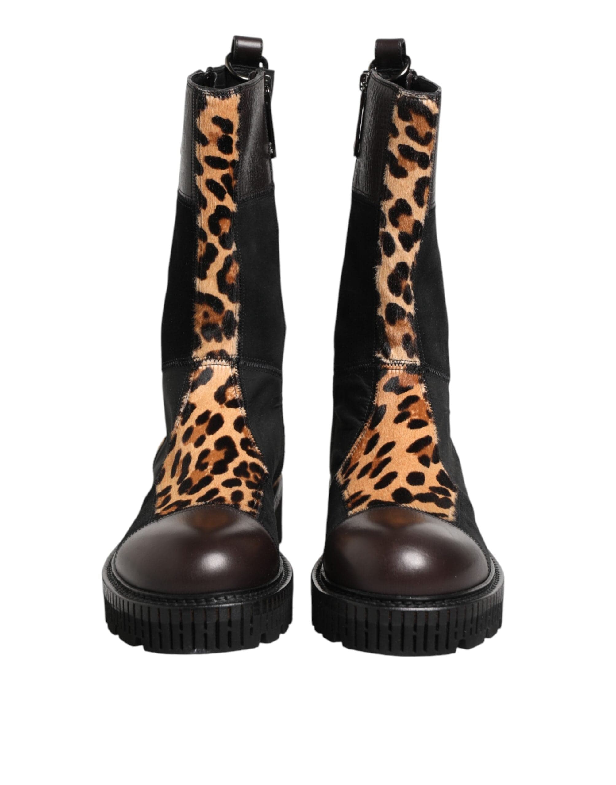 Dolce & Gabbana レオパードパッチワークブーツ | Sendegaro JP