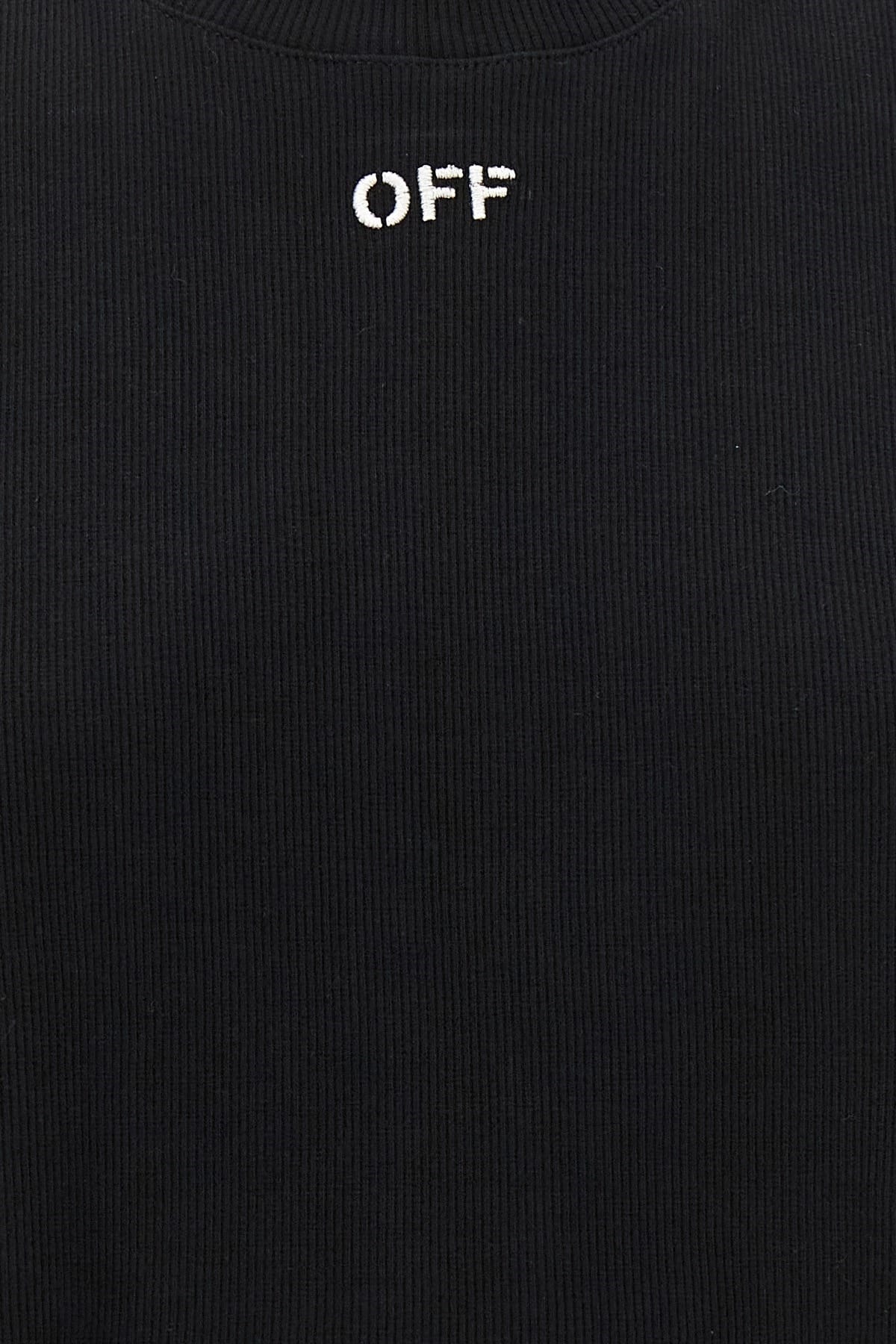 Off-White Off-White Off Stamp Ribbed Crop T-Shirt