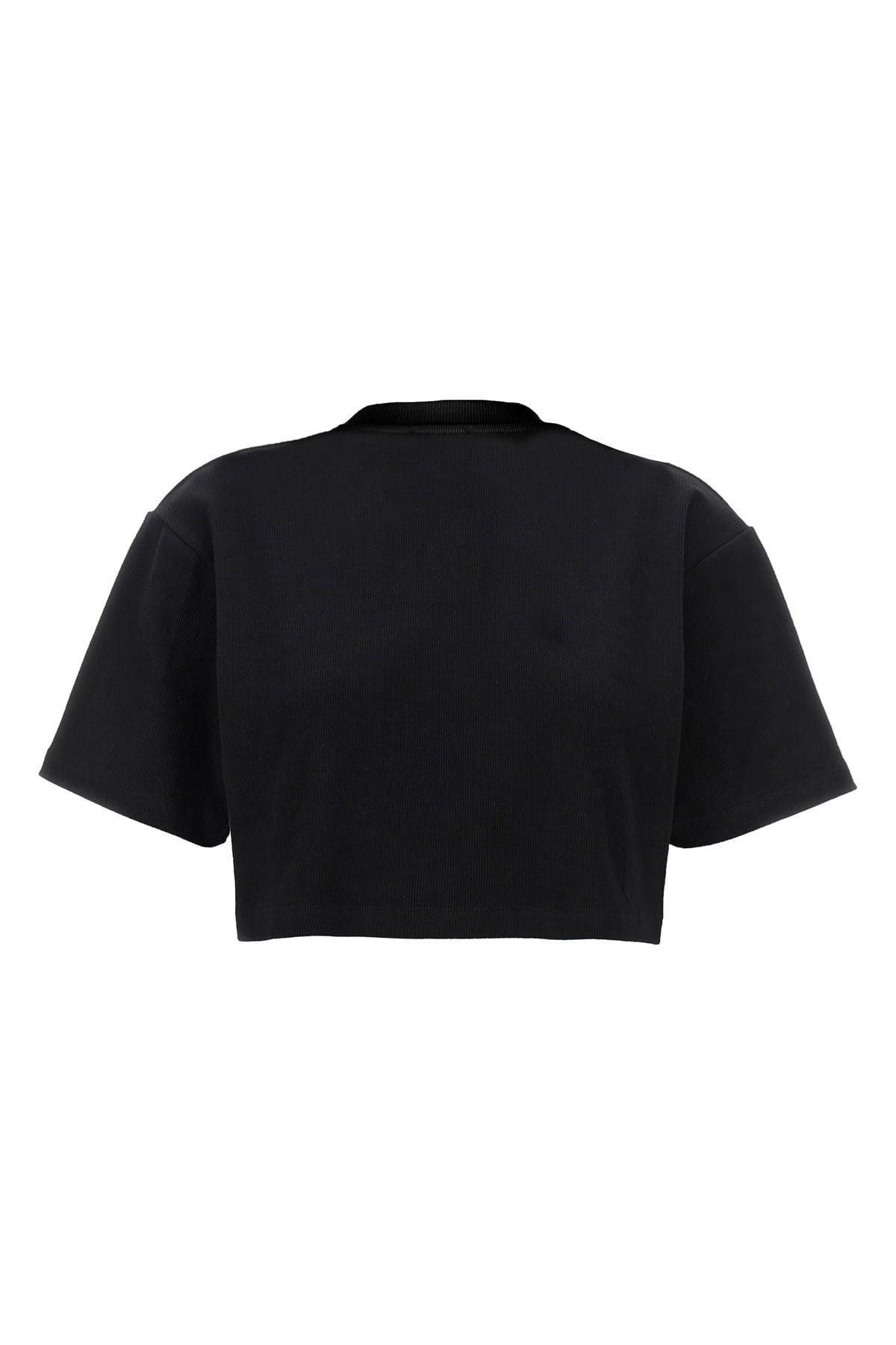 Off-White Off-White Off Stamp Ribbed Crop T-Shirt