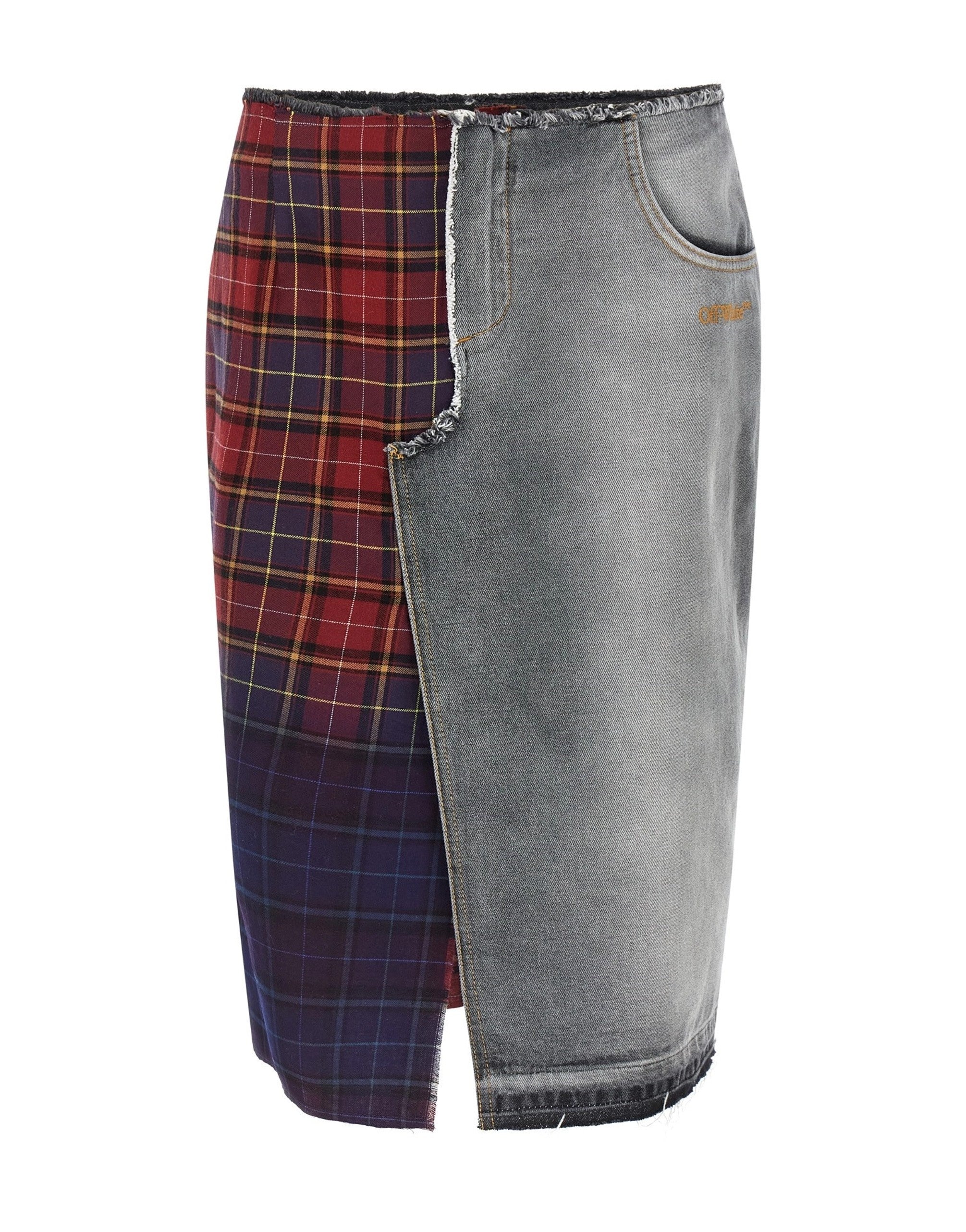 Off-White Patchwork Midi Skirt