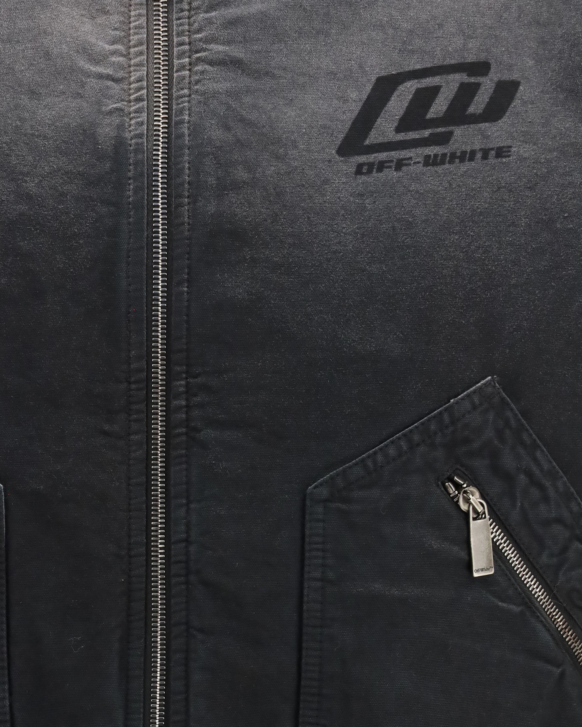 Off-White Washed Denim Bomber Jacket