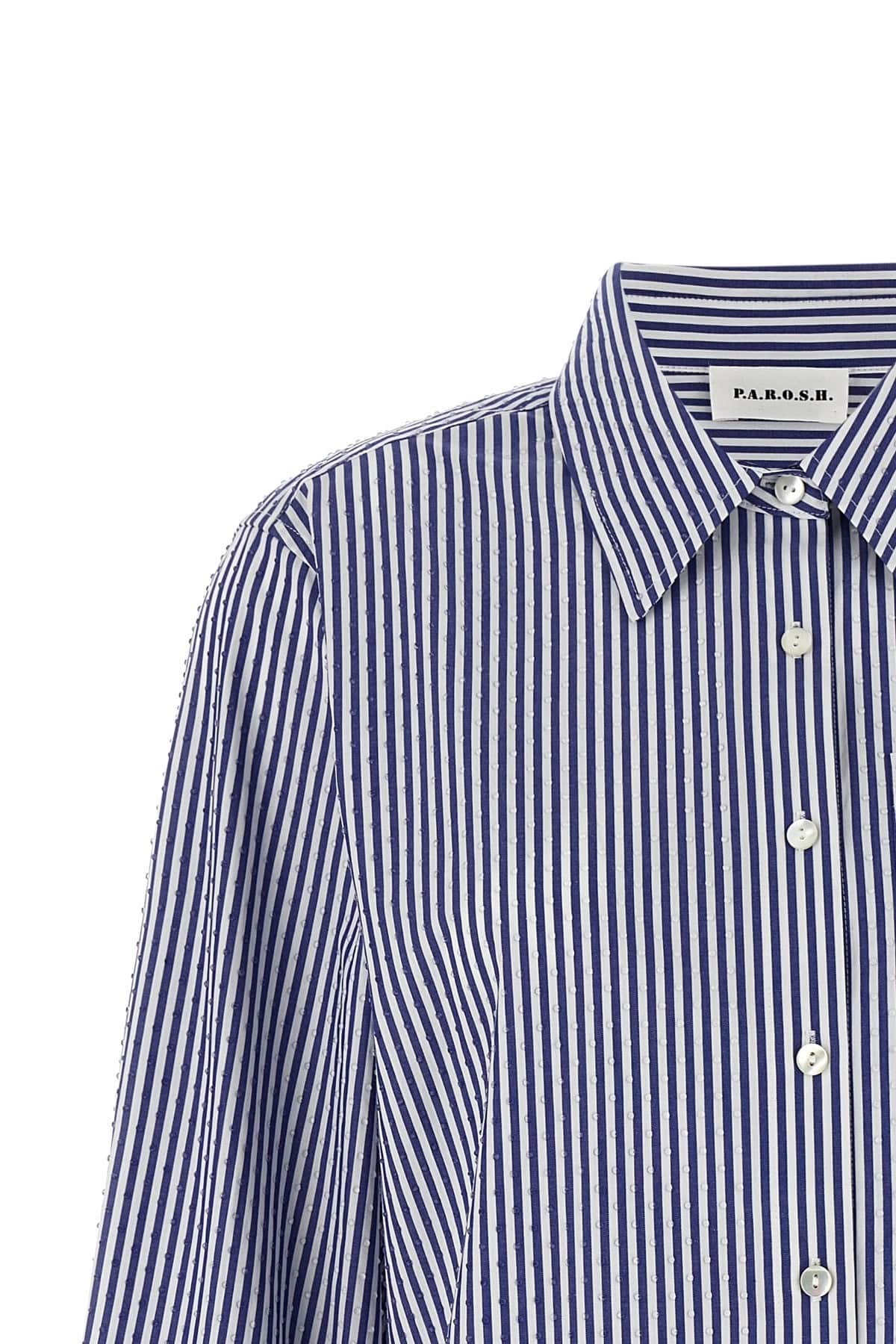 P.A.R.O.S.H. P.A.R.O.S.H. Cashine Striped Rhinestone Shirt