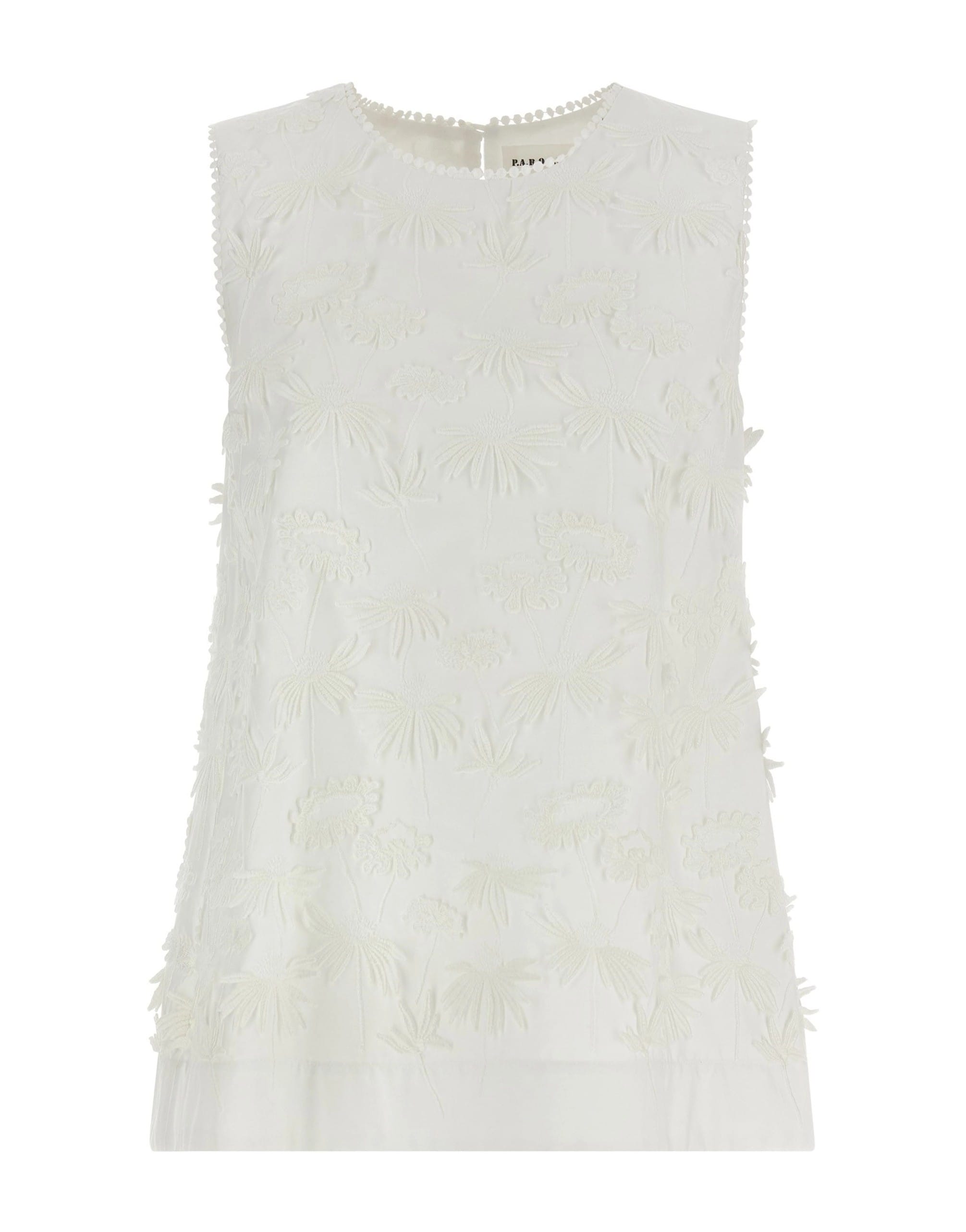 P.A.R.O.S.H. Cubo26 Embroidered Cotton Blouse